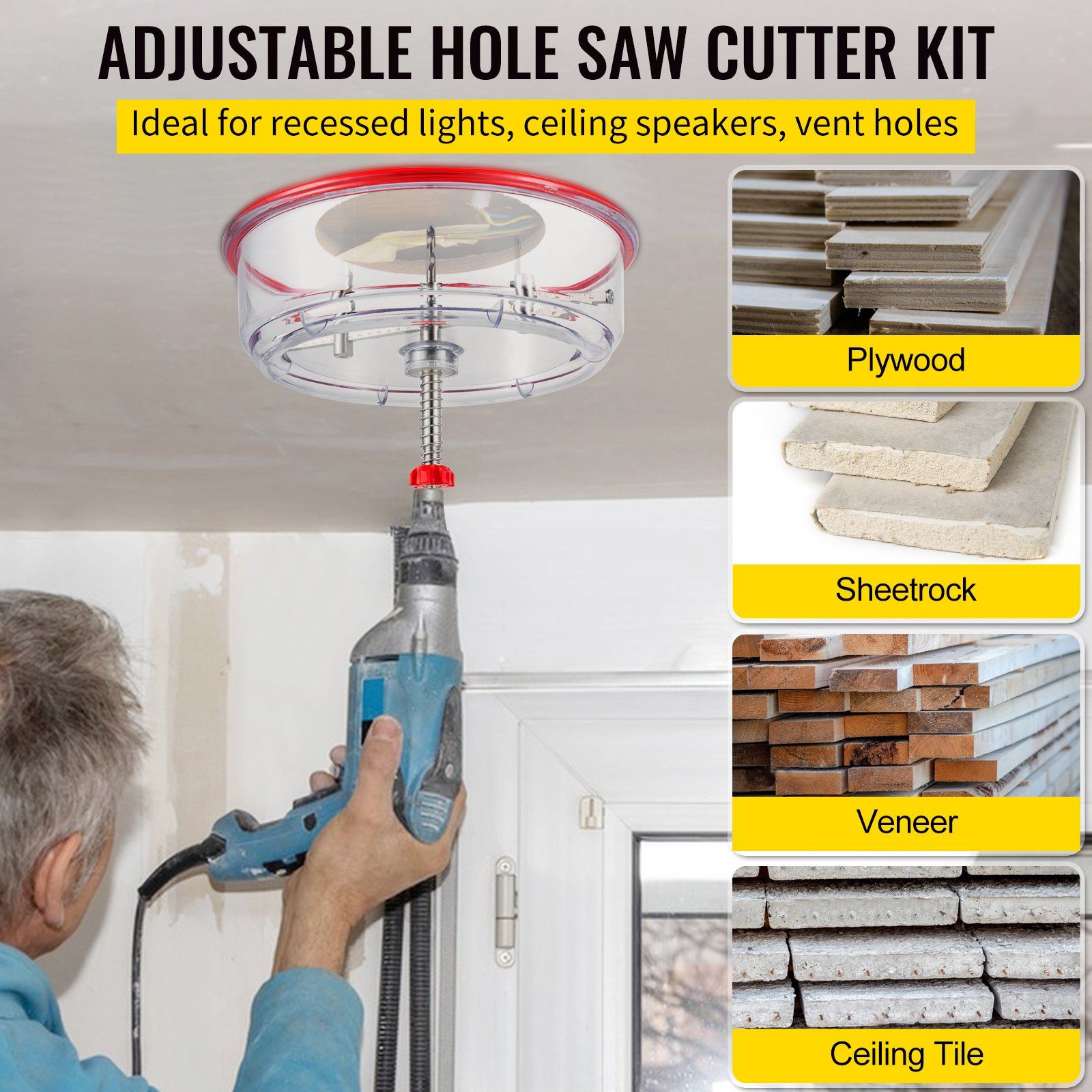 Adjustable Hole Saw Cutter Kit, 1-5/8