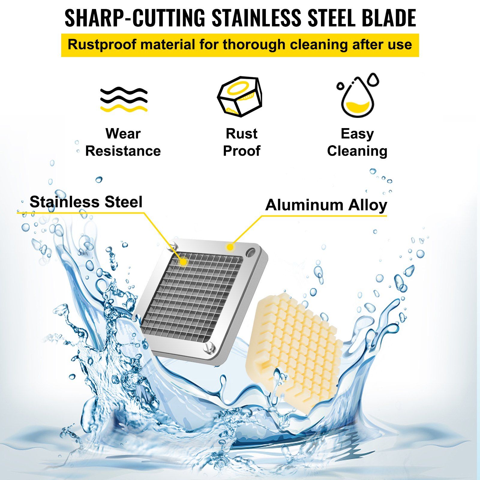 Replacement Chopper Blade, 1/4 inch, 3 PCS French Fry Blade Assembly with 6 Extra Knives, Stainless Steel Dicer Parts and Push Block for Cutting Potatoes Carrots Onions Cucumbers Mushrooms - Image 5