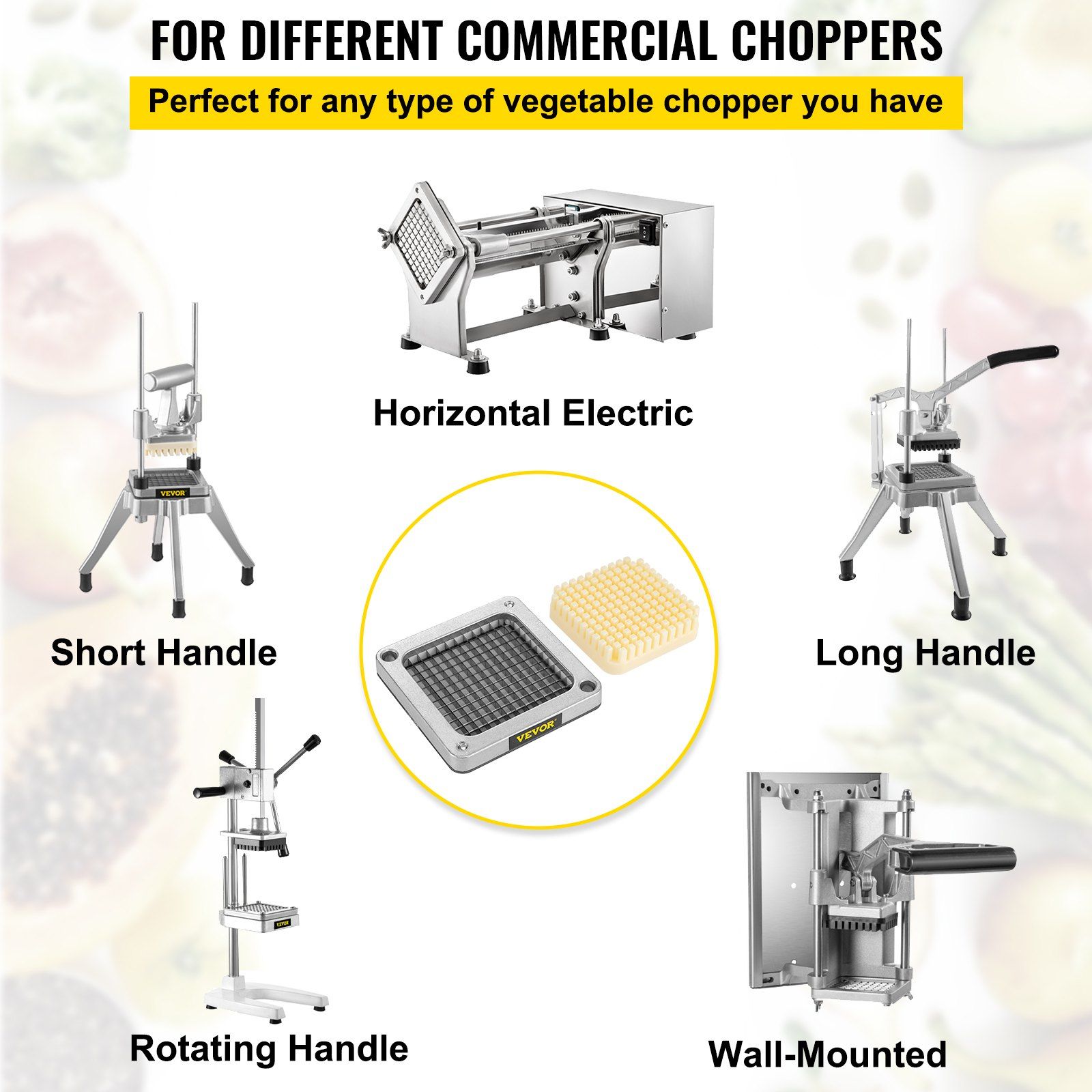 Replacement Chopper Blade, 1/4 inch, 3 PCS French Fry Blade Assembly with 6 Extra Knives, Stainless Steel Dicer Parts and Push Block for Cutting Potatoes Carrots Onions Cucumbers Mushrooms - Image 6