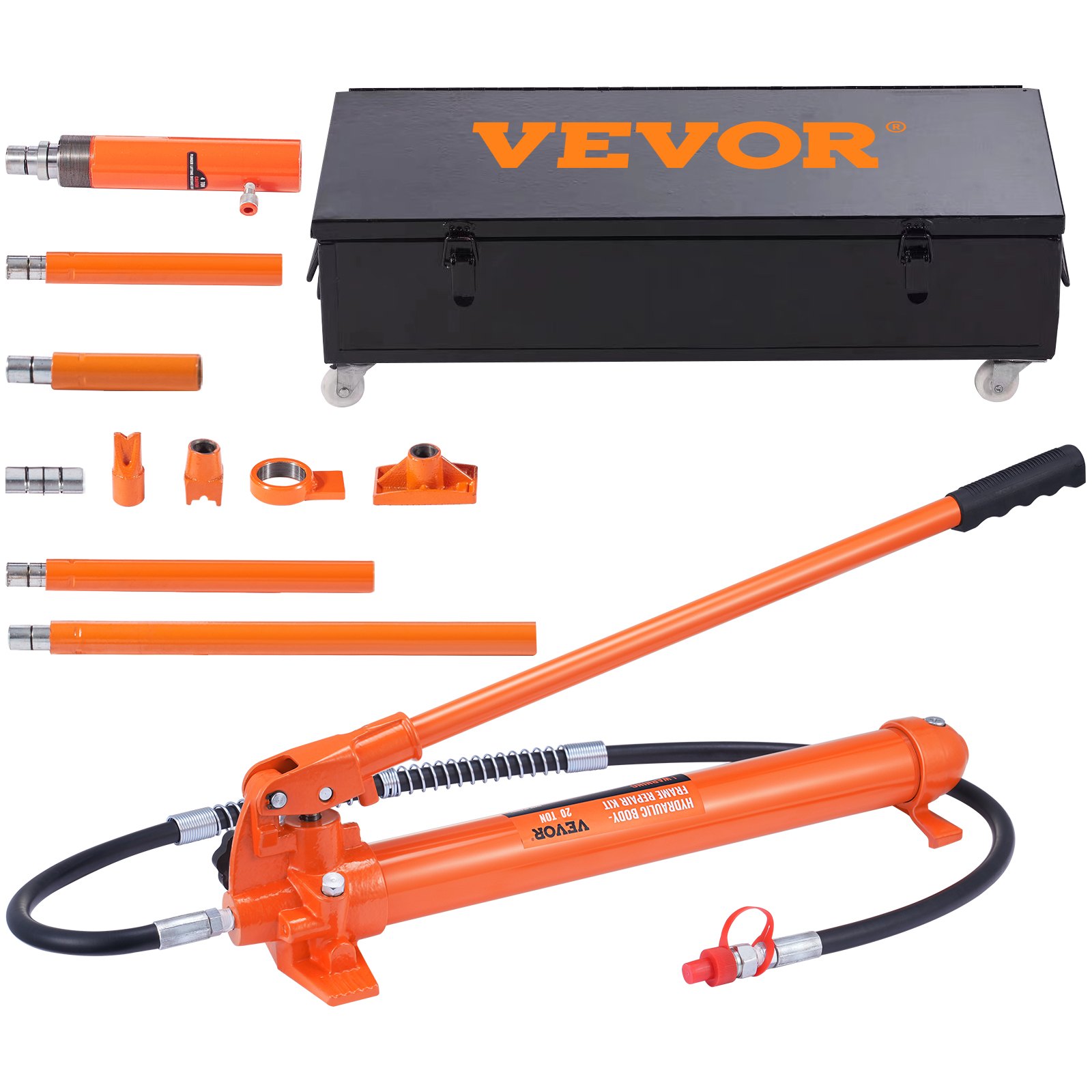 20 Ton Porta Power Kit, Portable Hydraulic Jack with 4.6 ft/1.4 m Oil Hose, Car Frame Repair Tool with Storage Case for Automotive, Heavy Equipment, Mechanic (44000 LBS) - Image 1