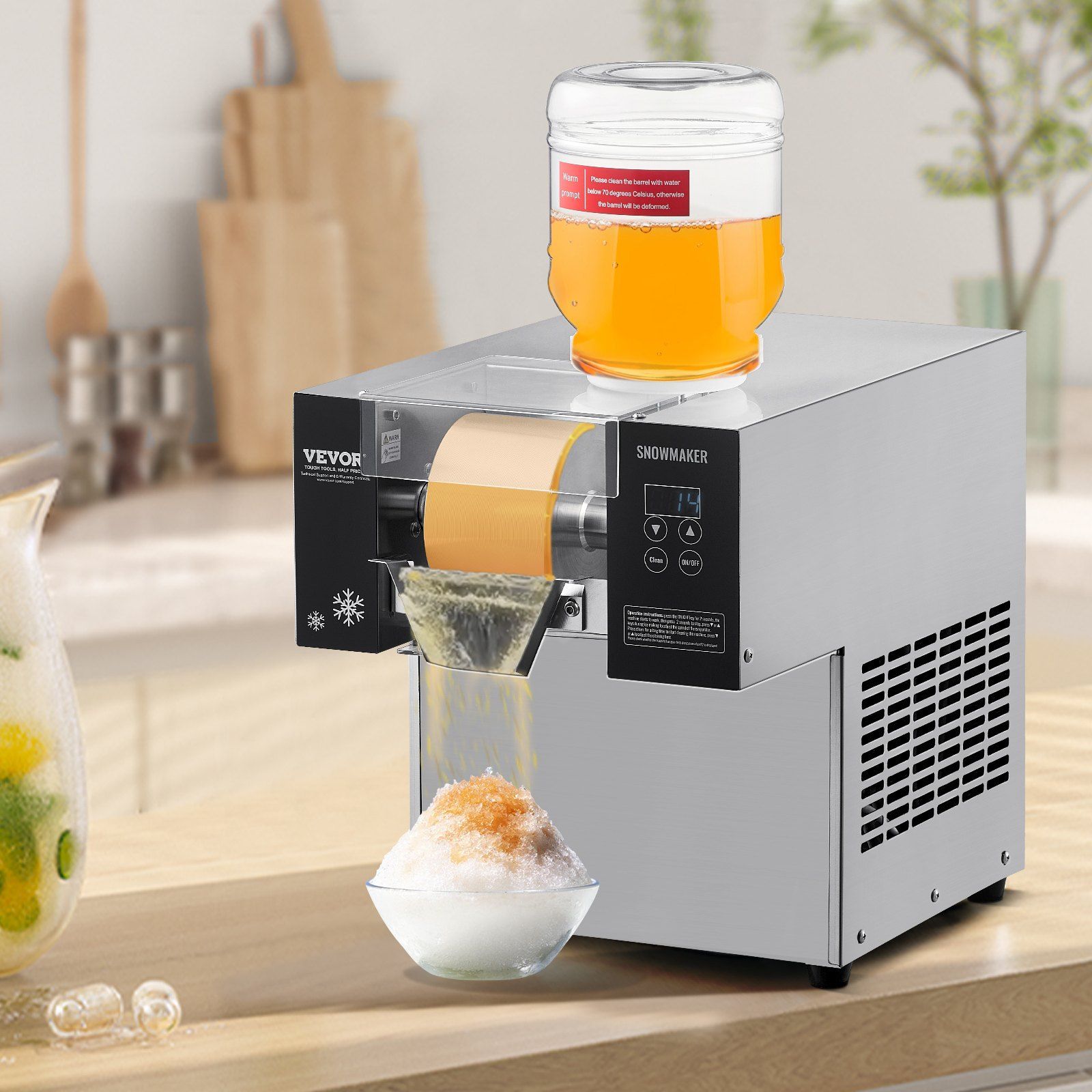 Commercial Snowflake Ice Machine, 176.4LBS/24H Snowflake Ice Maker, Stainless Steel Ice Shaver Machine, Electric Snow Cone Maker, Air Cooling System for Rapid Heat Dissipation, for Bakery, Cafe - Image 8
