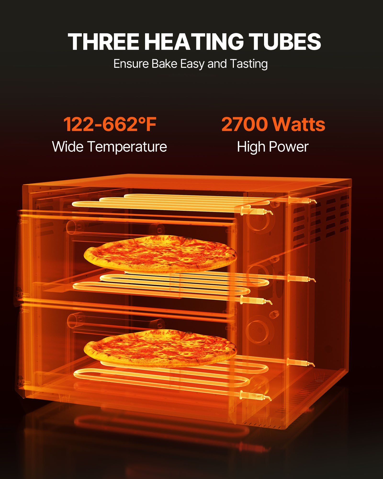 Commercial Pizza Oven Countertop, 16-Inch Double Deck Layers, Stainless Steel Electric Pizza Oven with Stone and Handle, Multipurpose Indoor Pizza Maker for Restaurant Home Pretzels Baked - Image 3