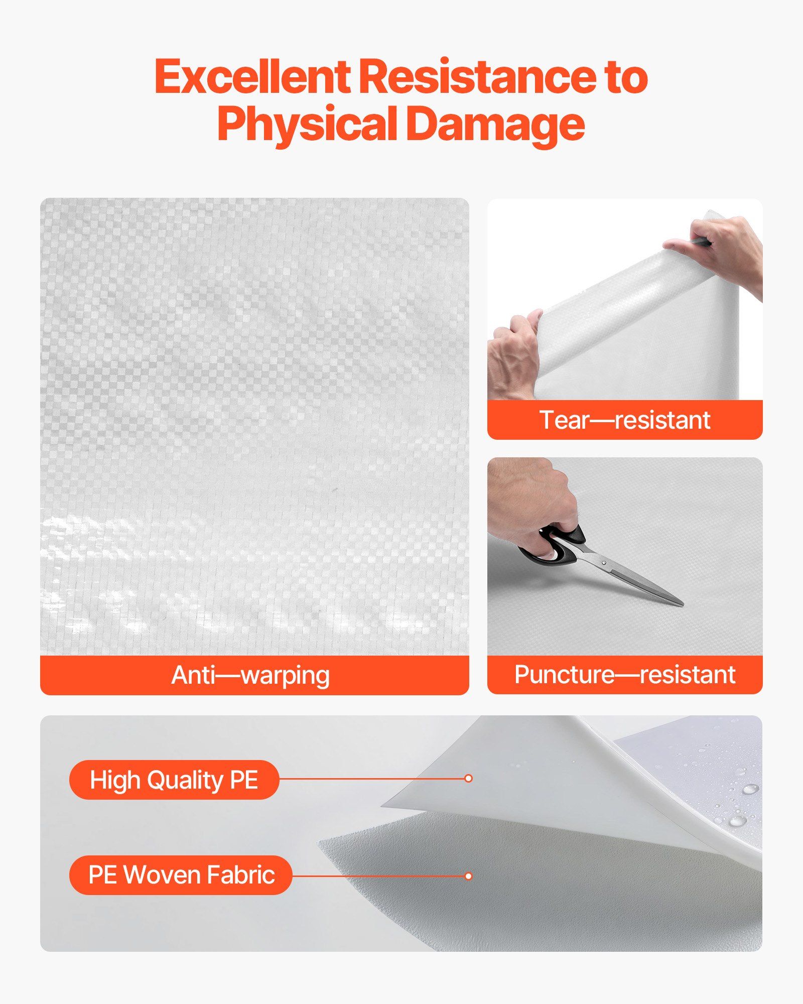 House Wrap, 2.74 x 22.86 mm, 0.13 mm Thick Vapor Barrier, Heavy Duty Plastic Sheeting for Tear-resistant, Drop Cloth Vapor Barrier Covering for Residential & Commercial Construction, White - Image 4