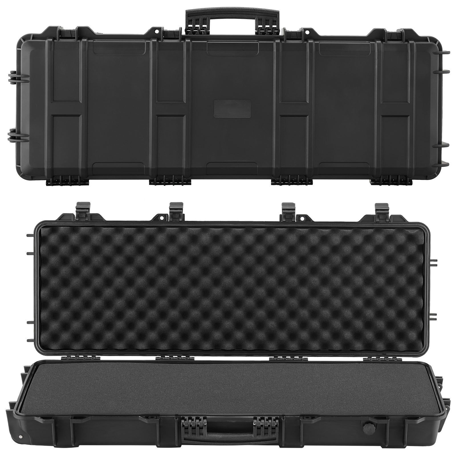 Hard Rifle Case, Lockable Rifle Case with Pre-cut Foams, 1016 mm Gun Storage with Wheels, IP67 Waterproof & Dustproof Movable Large Pistol Storage for Rifles, Shotguns, Airsoft Guns, Black - Image 1