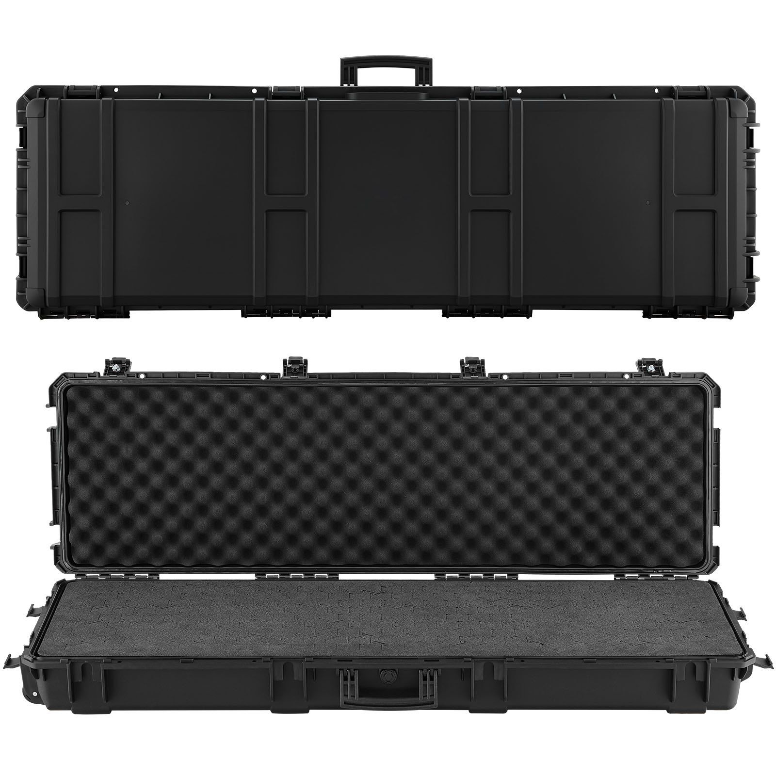 Hard Rifle Case, Lockable Rifle Case with Detachable XPE Foam, 1270 mm Gun Storage with Wheels, IP67 Waterproof & Dustproof Pistol Storage Cases for Rifles, Shotguns, Airsoft Guns, Black - Image 1