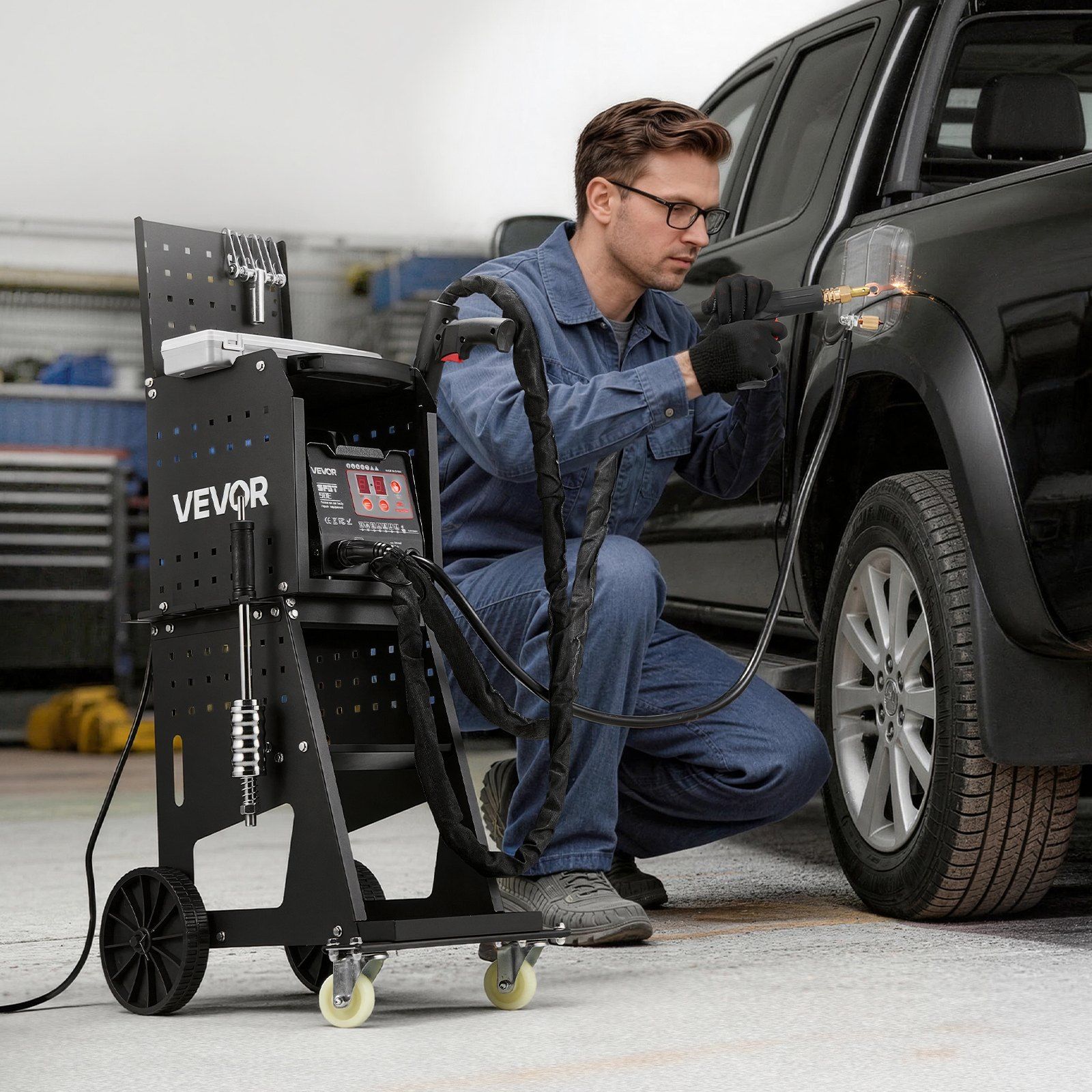 Stud Welder Dent Repair Kit & Welding Cart, 3KW Spot Welder with 2 Welding Guns and 7 Modes, Auto Body Spot Welding Dent Repair Machine for Steel Panel Repair - Image 8