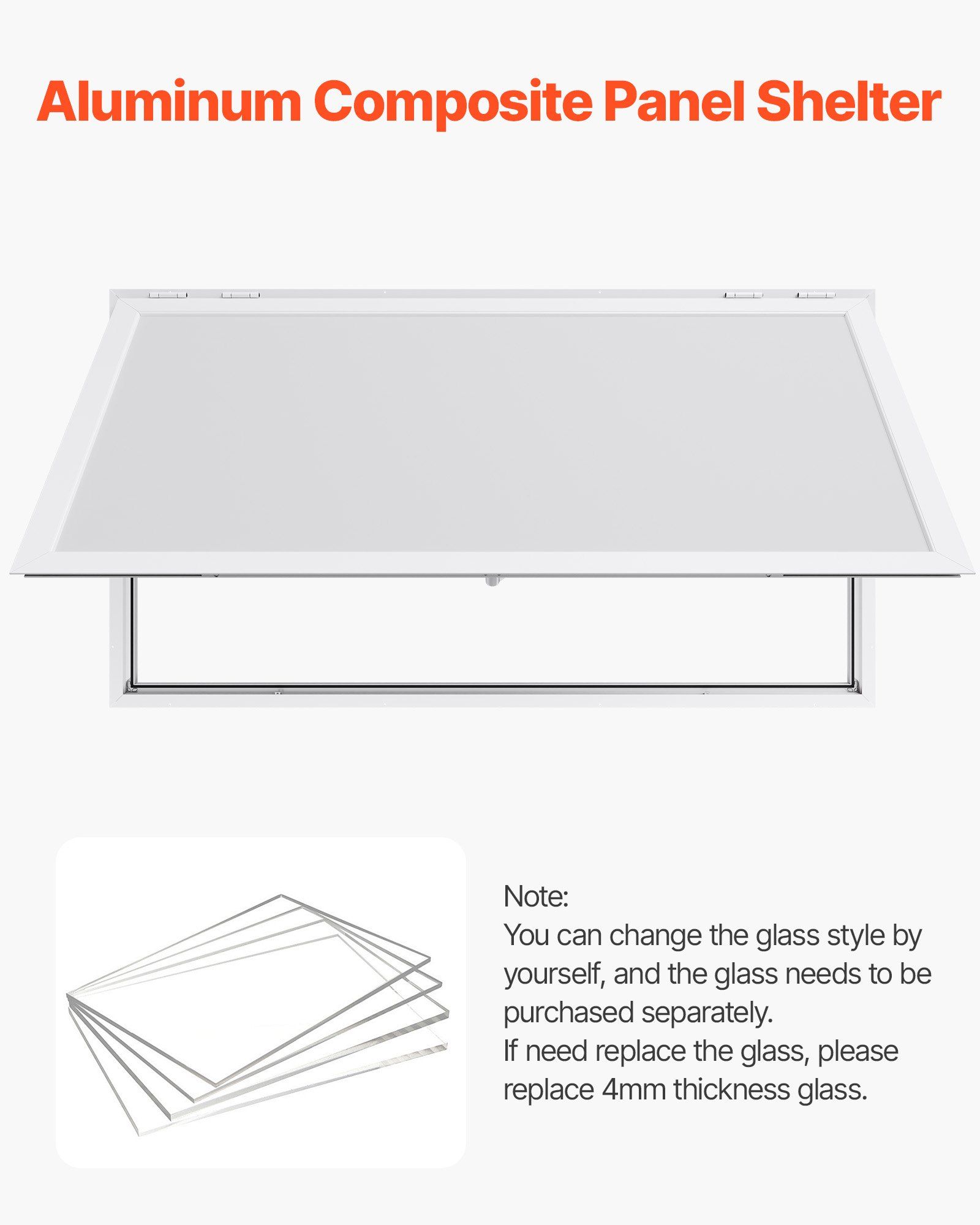 Concession Window 188x102cm, Aluminum Alloy Frame Service Window for Food Truck, Up to 85 Degrees Stand Serving Window with Awning Door and Drag Hook, Rainwater Resistant for Concession Trailer - Image 3