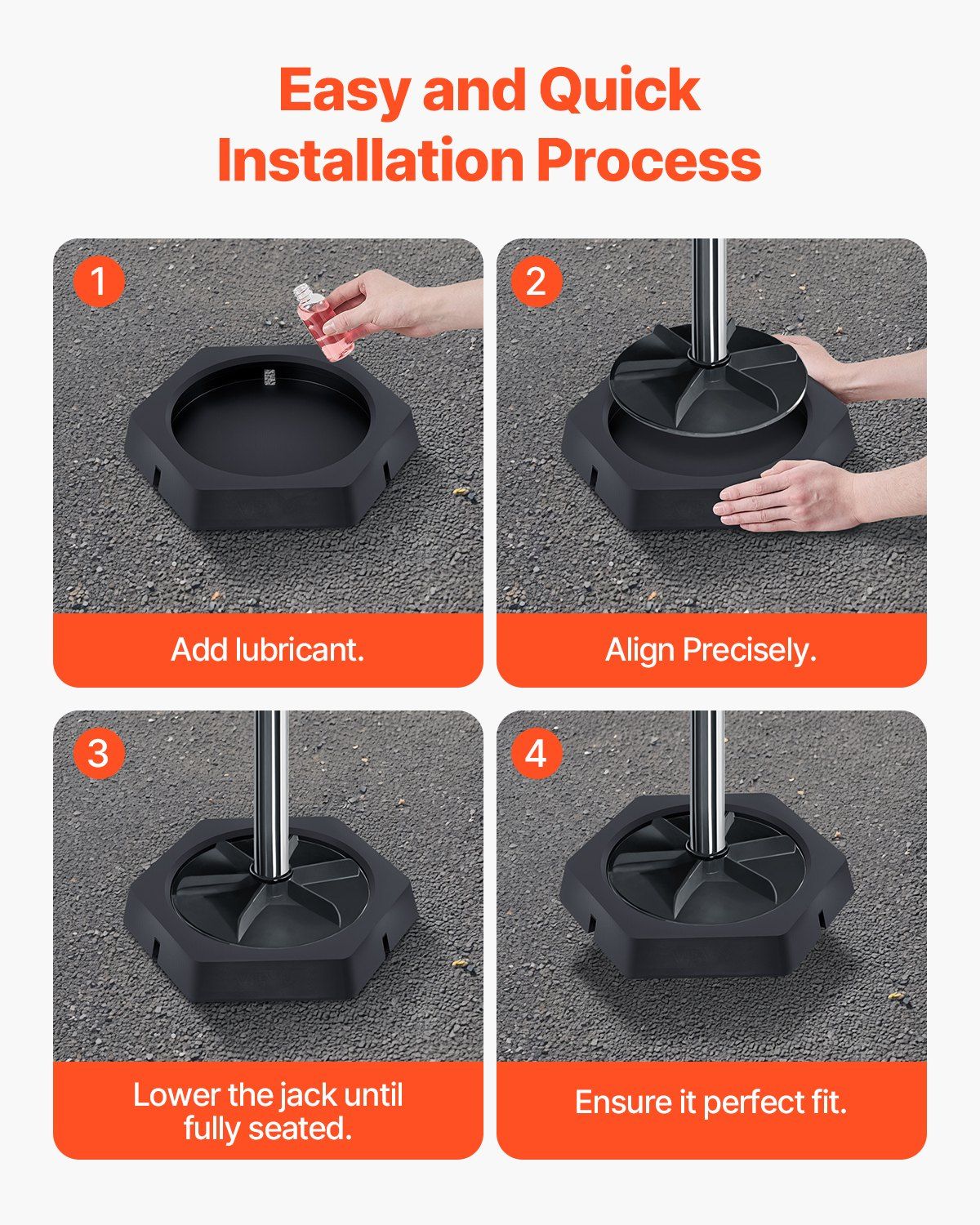 RV Leveling Pads, 4-Pack Rubber Trailer Jack Pads, Each with 5000 lbs Capacity, Jack Stabilizer Padding with Large Surface Area, Ideal for 10