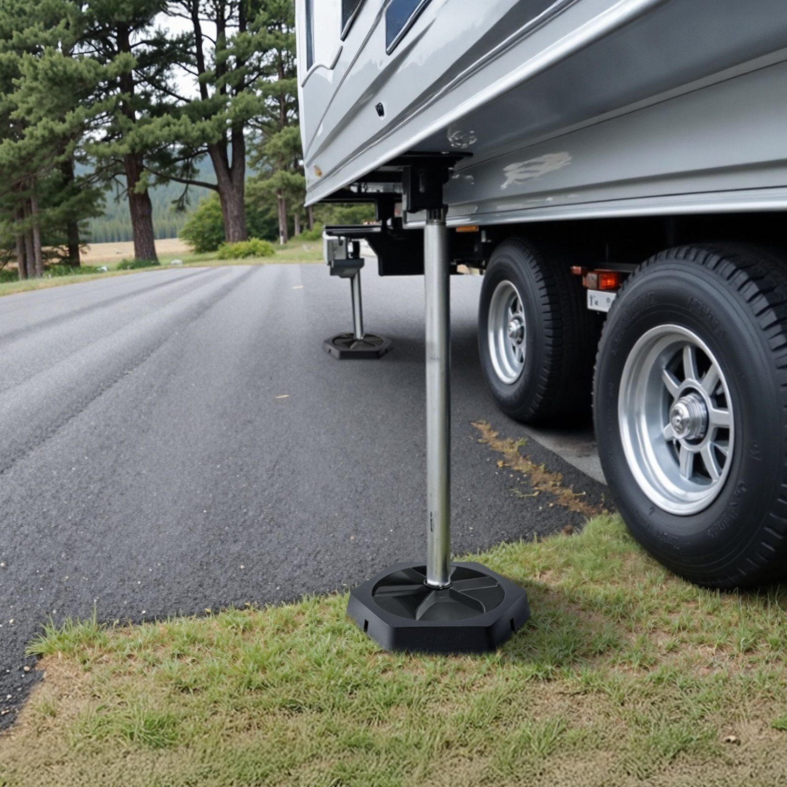 RV Leveling Pads, 4-Pack Rubber Trailer Jack Pads, Each with 5000 lbs Capacity, Jack Stabilizer Padding with Large Surface Area, Ideal for 10