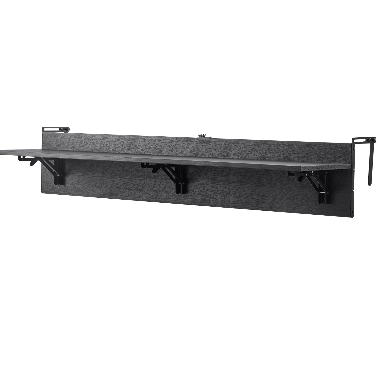 Balcony Hanging Table, 12 x 48 in Folding Balcony Railing Table, Outdoor Balcony Bar Table for Railings, 50 lbs Loading, Fit Railing from 1