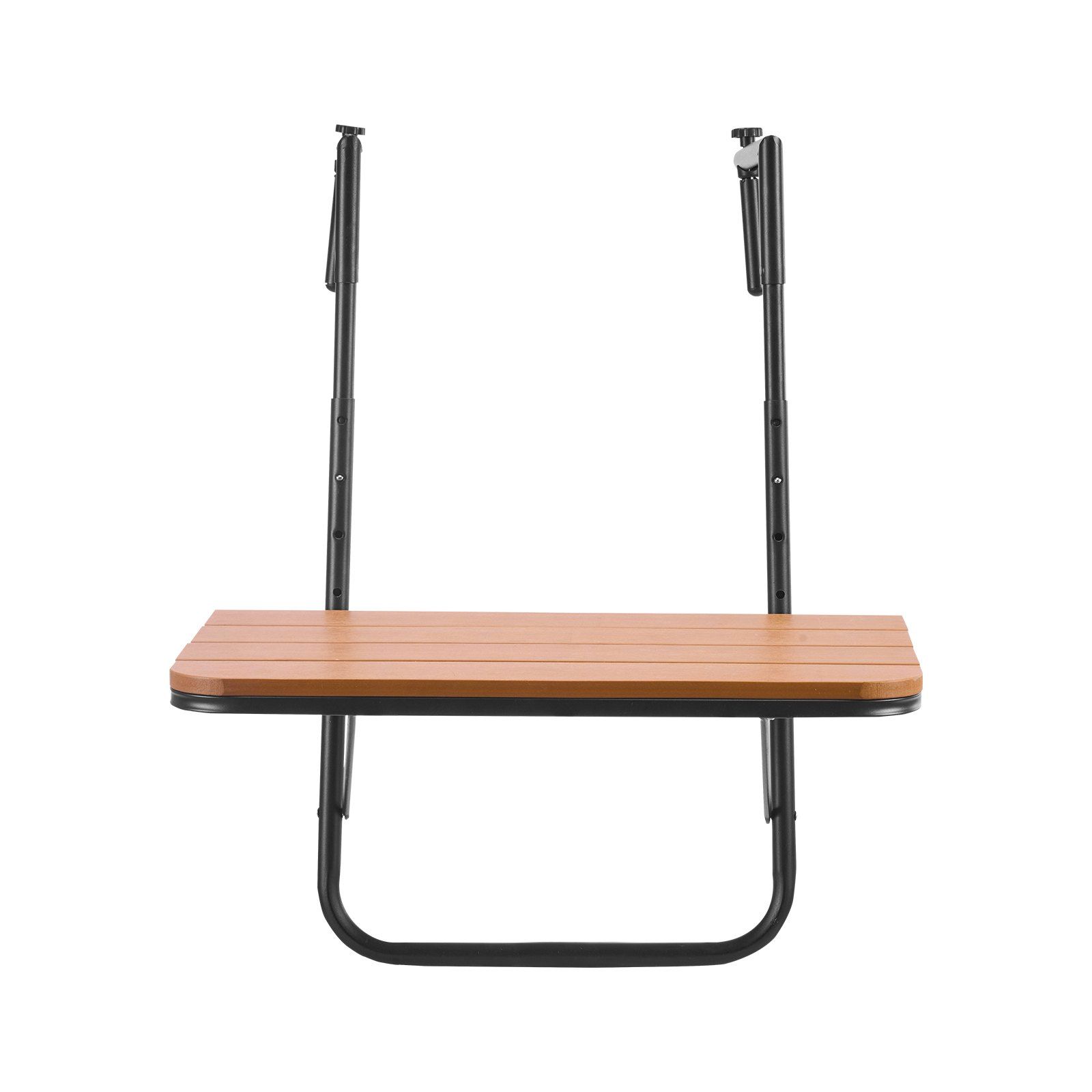 Balcony Hanging Table, 595 x 400 mm Folding Balcony Railing Table, Outdoor Balcony Bar Table for Railings, 4-Level Adjustable, Fit Railing from 1