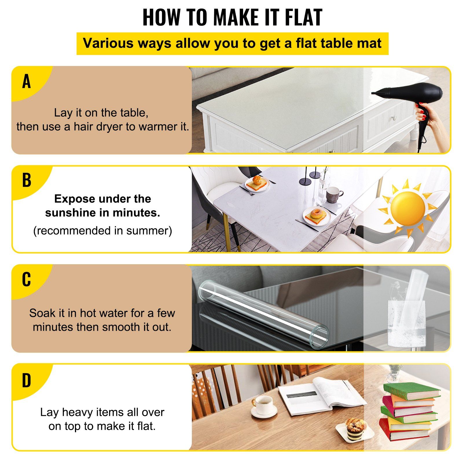 Plastic Table Cover 101.6 x 182.8 cm, 1.5 mm Thick Clear Table Protector, Rectangle Clear Desk Mat, Waterproof & Easy Cleaning for Office Dresser Night Stand - Image 6
