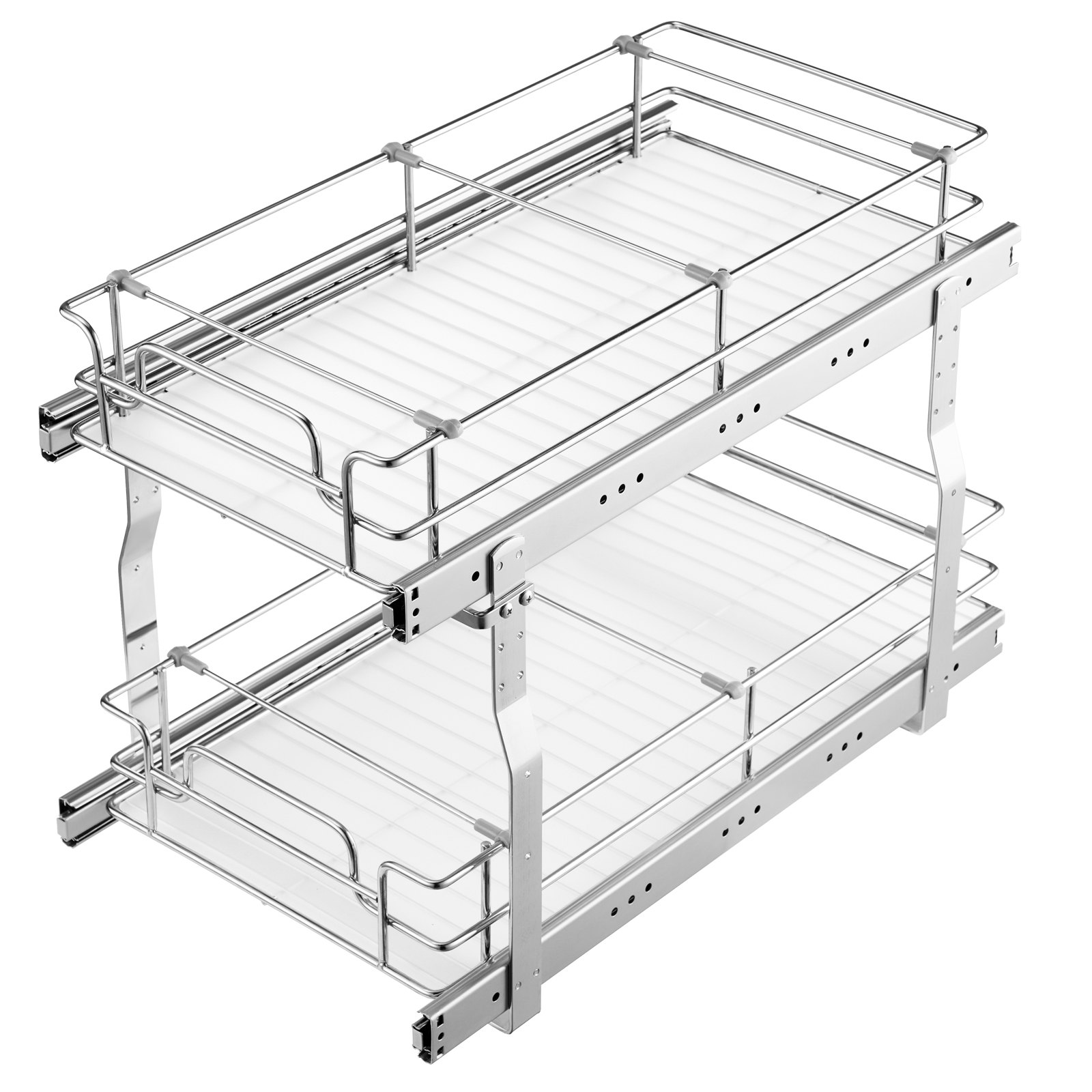 12"Wx21"Dx15"H Pull Out Cabinet Organizer, Heavy Duty Slide Out Pantry Shelves, Steel Roll Out Drawers, Sliding Drawer Storage for Home Under Sink, 13.5"Wx22"Dx18"H Install Size for Cabinet - Image 1