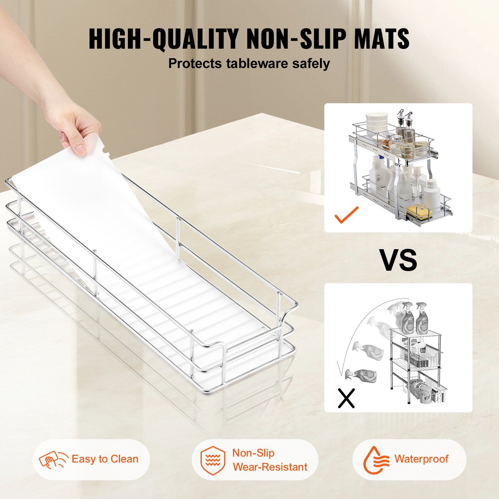 215 x 533 x 385mm  Pull Out Cabinet Organizer, Heavy Duty Slide Out Pantry Shelves, Steel Roll Out Drawers, Sliding Drawer Storage for Home Under Sink, 245 x 563 x 485 mm Install Size for Cabinet - Image 4