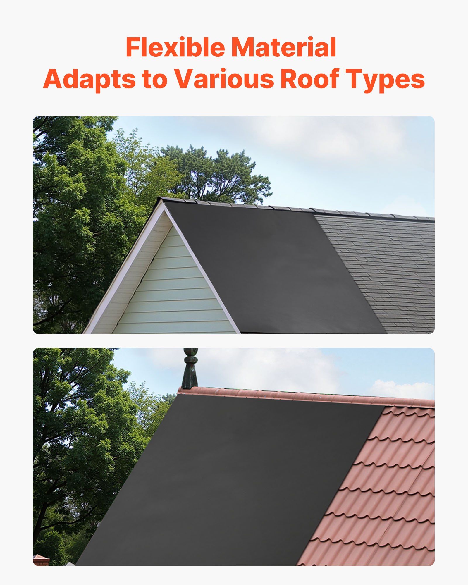 Roll Roofing, 4.57 x 6 m, 45 mil EPDM Rubber Roofing, Long Lifespan & Weather-resistant, Withstands Harsh Temperatures, Flexible & Easy Installation, Roof Underlayment for RVs, Roofs, Ponds - Image 6