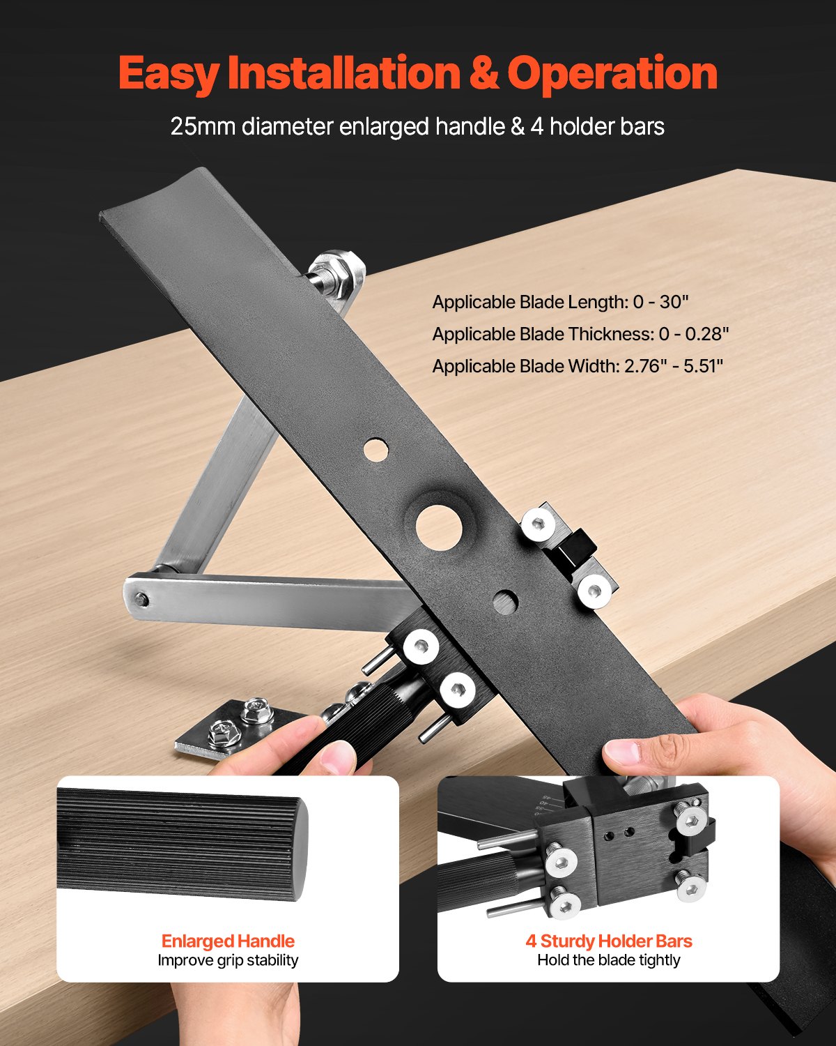 Lawn Mower Blade Sharpener and Balancer, 15° - 45° Adjustable Lawnmower Blade Sharpening Tool with 4 Adapter Pins, Ball Bearings & 25mm Enlarged Handle, Compatible with Most Angle Grinders - Image 5