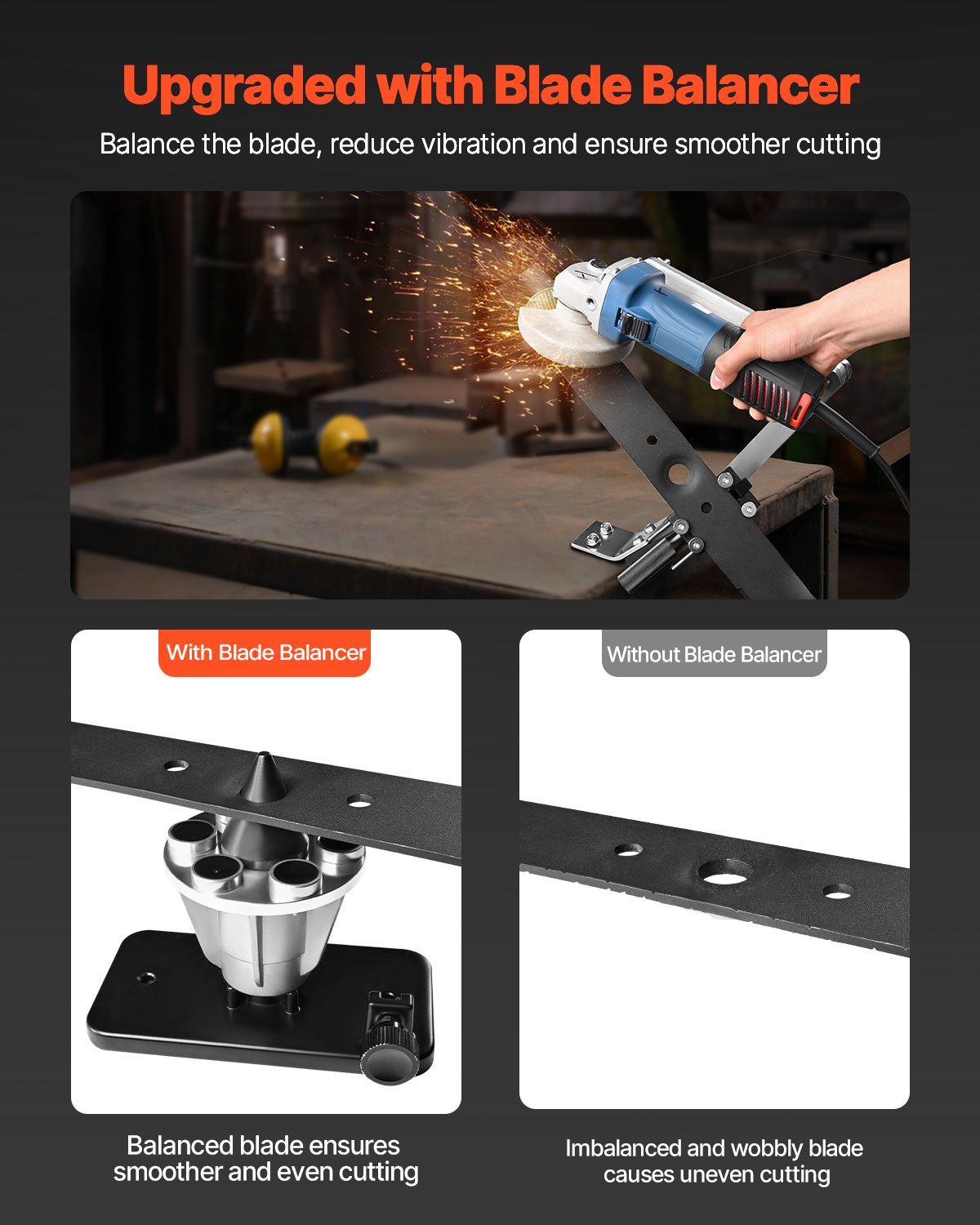 Lawn Mower Blade Sharpener and Balancer, 15° - 45° Adjustable Lawnmower Blade Sharpening Tool with 4 Adapter Pins, Ball Bearings & 25mm Enlarged Handle, Compatible with Most Angle Grinders - Image 6