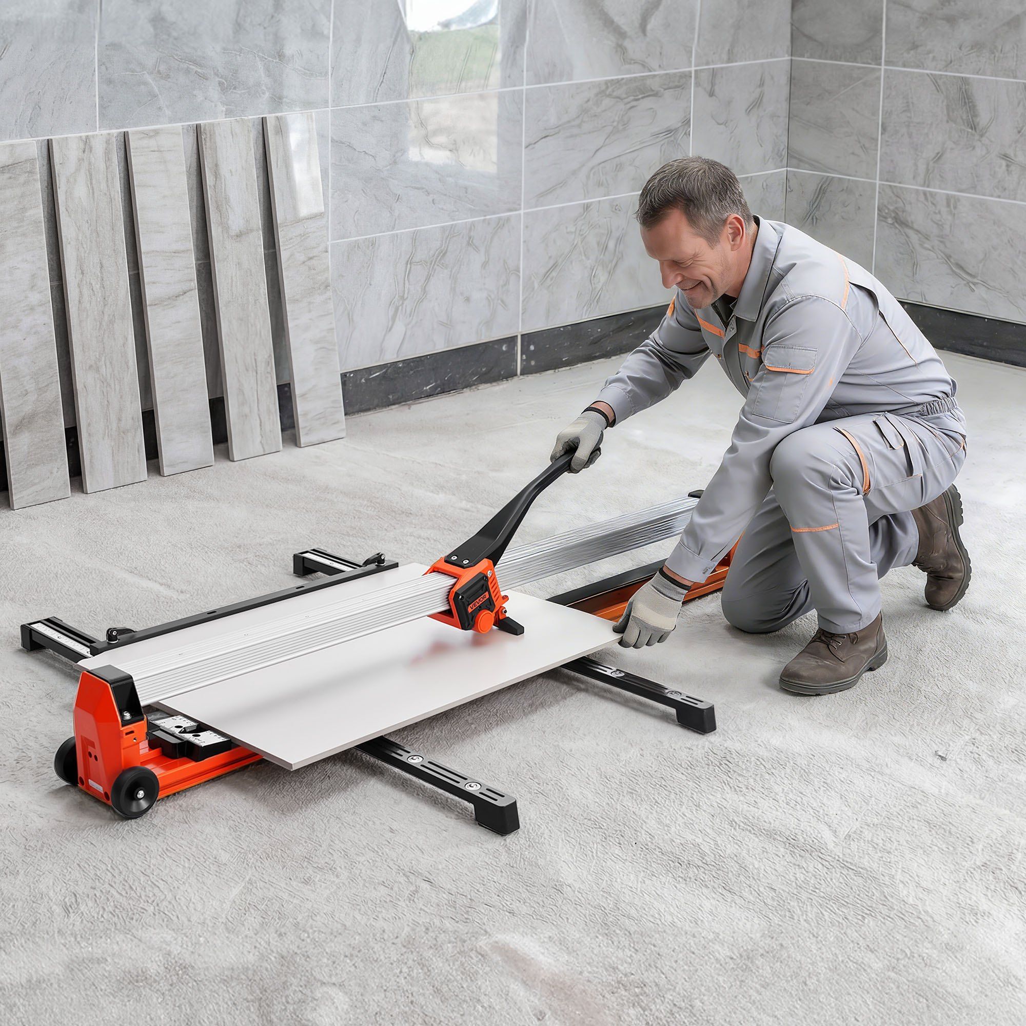 1200 mm Manual Tile Cutter, Upgraded Rail and Sliding Head, Precision Alignment Guide, Tungsten Carbide Cutting Wheel, Support Legs with Swivel Wheels, for DIY Pros, Ceramic, Floor & Wall Tiles - Image 8