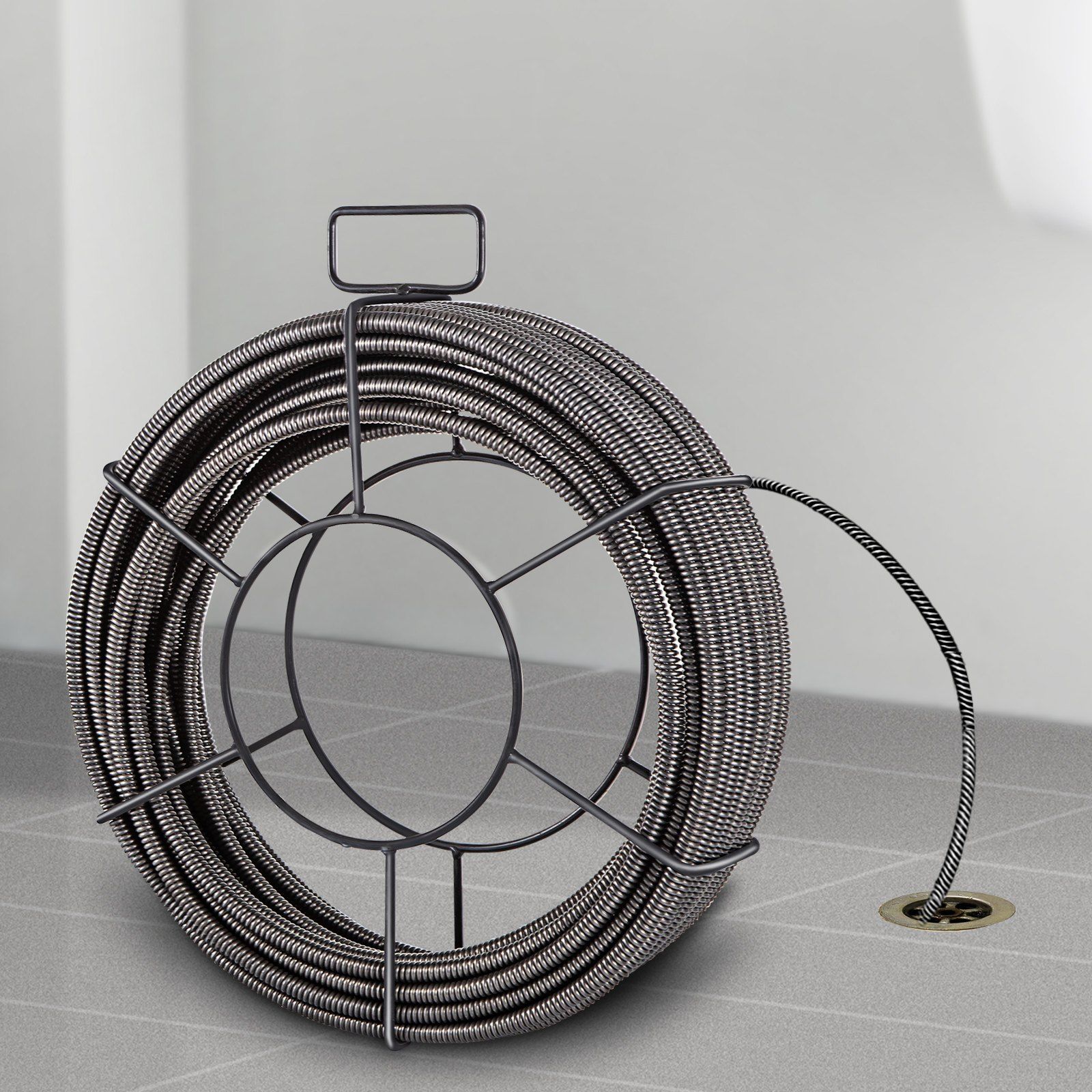 Drain Cleaning Cable 100 Feet x 3/8 Inch Solid Core Cable Sewer Cable Drain Auger Cable Cleaner Snake Clog Pipe Drain Cleaning Cable Sewer Drain Auger Snake Pipe - Image 8