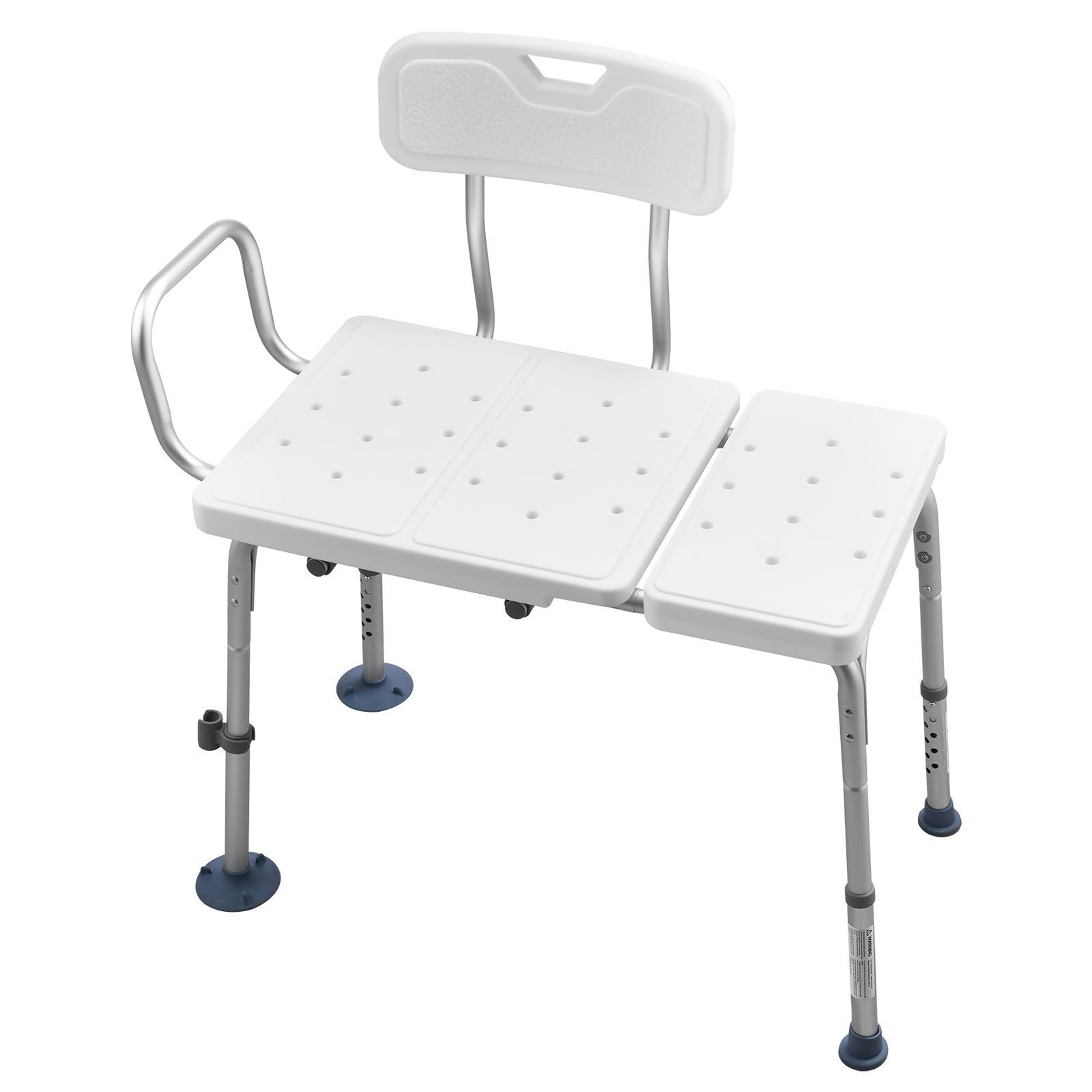 Tub Transfer Bench for Bathtub, 180 kg Capacity Heavy Duty Shower Chair with Arm, Backrest and Curtain Slot, Height Adjustable Shower Bench Bath Seat for Adults, Seniors, Elderly and Disabled - Image 1