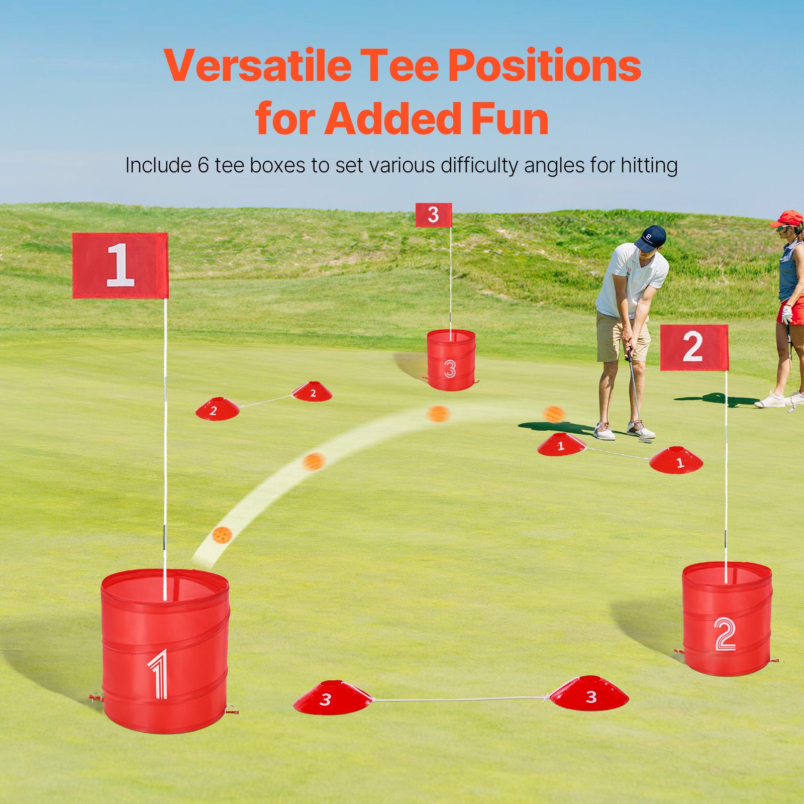 Backyard Golf Game, 6 Hole Golf Course, Golf Game Practice Games, Golf Chipping Game for Family, Adults and Kids, Portable Outdoor Yard Golf Game for Lawn, Yard, Camping, Park, Beach - Image 6