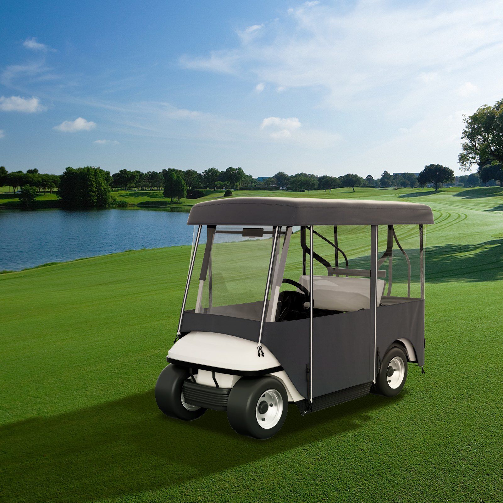 Golf Cart Enclosure, Polyester Driving Enclosure, Club Car Covers Universal Fits for 2+2 Passenger Golf Carts, Sunproof and Dustproof Outdoor Cart Cover - Image 8