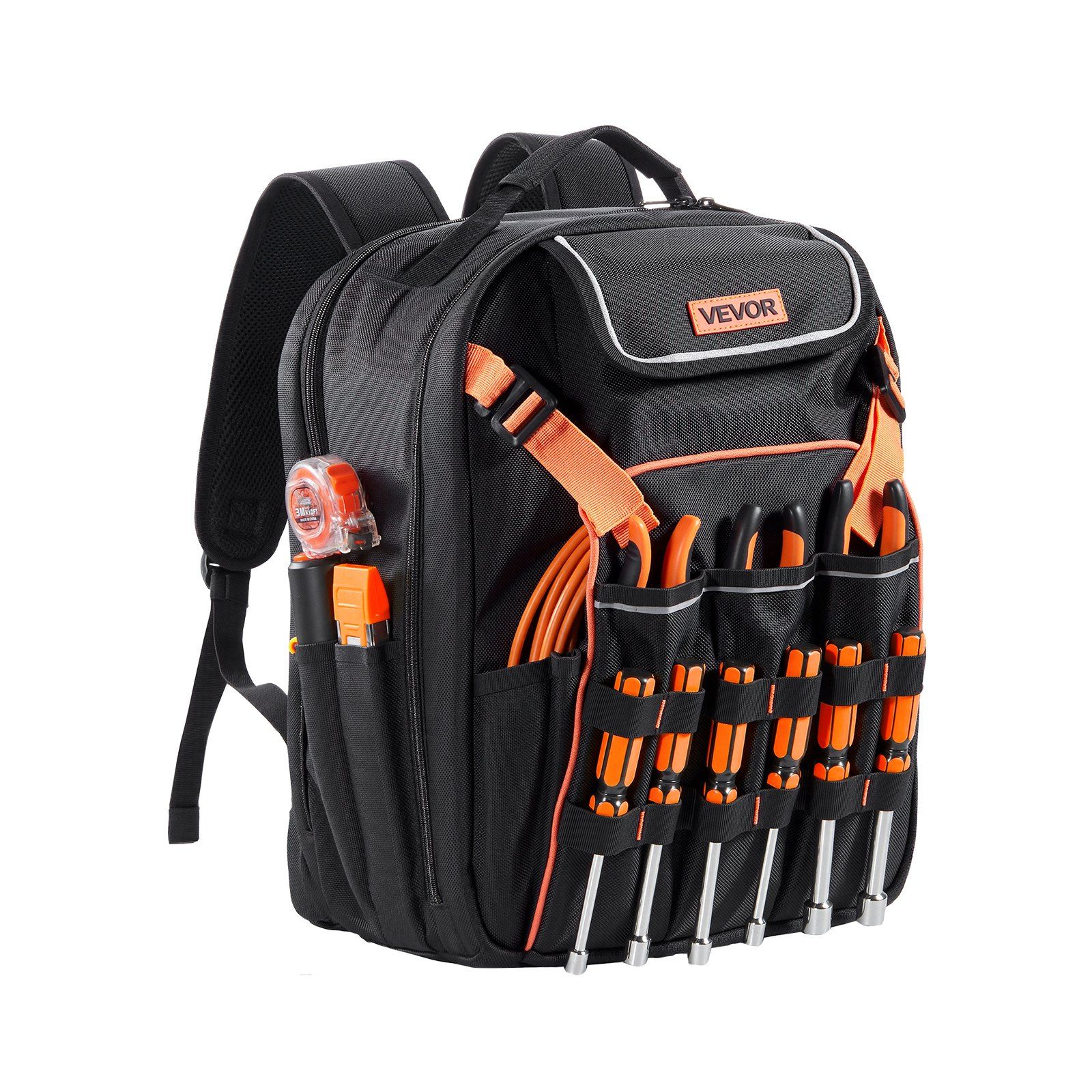 Tool Backpack, 45 Pockets, Heavy-duty Tools Storage Organizer Work Bags with Laptop Compartment & Reinforced Fabric Basee, Electrician Jobsite Backpack for Electrician, Repairman - Image 1