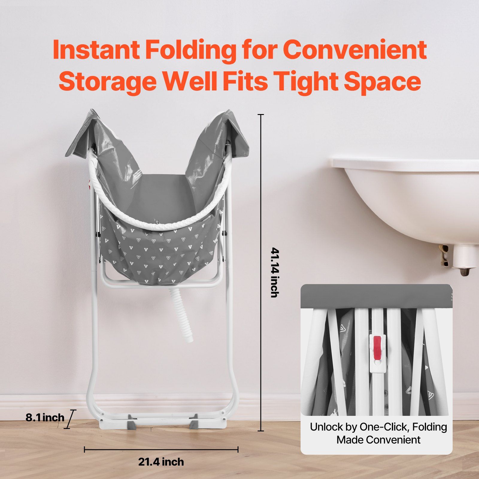Portable Dog Bathtub, Elevated & Foldable Space-saving Pet Shower Station with Efficient Drainage, Bathing Tub for Washing & Grooming Small and Medium Size Dogs and Cats Indoor & Outdoor, Grey - Image 2