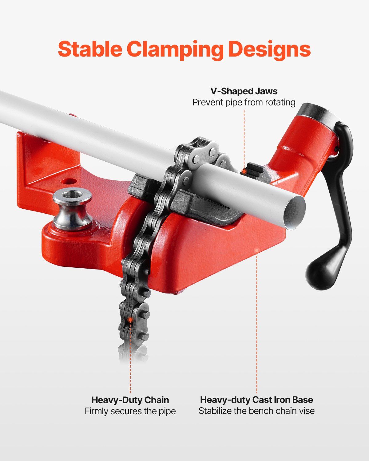 Heavy-Duty Pipe Chain Vise, 1/4