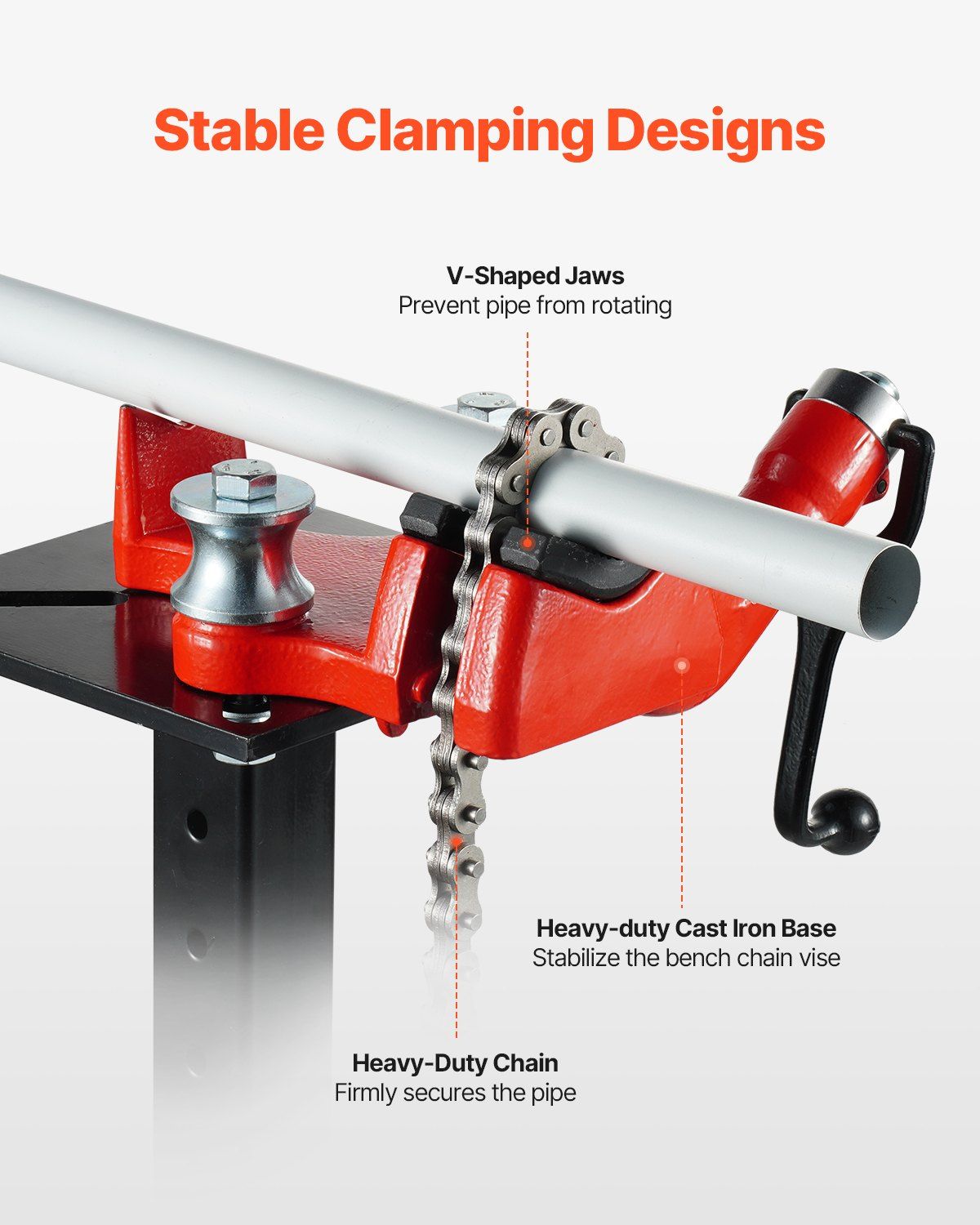 Heavy-Duty Pipe Chain Vise, 1/8
