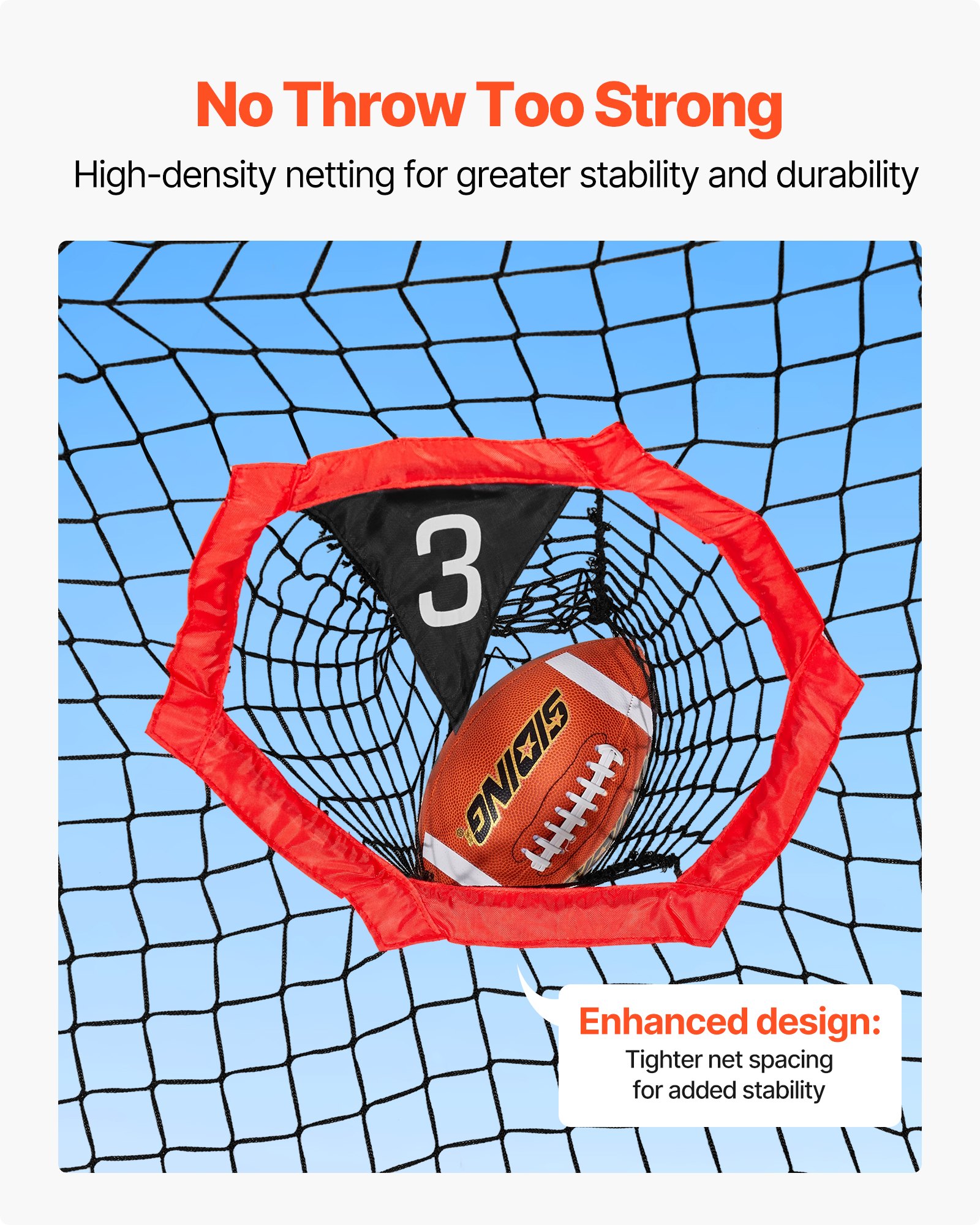 1828.8x1828.8mm Football Trainer Throwing Net, Training Throwing Target Practice Net with 5 Target Pockets, Knotless Net Includes Straps and Portable Carry Case, Improve QB Throwing Accuracy,Red - Image 5