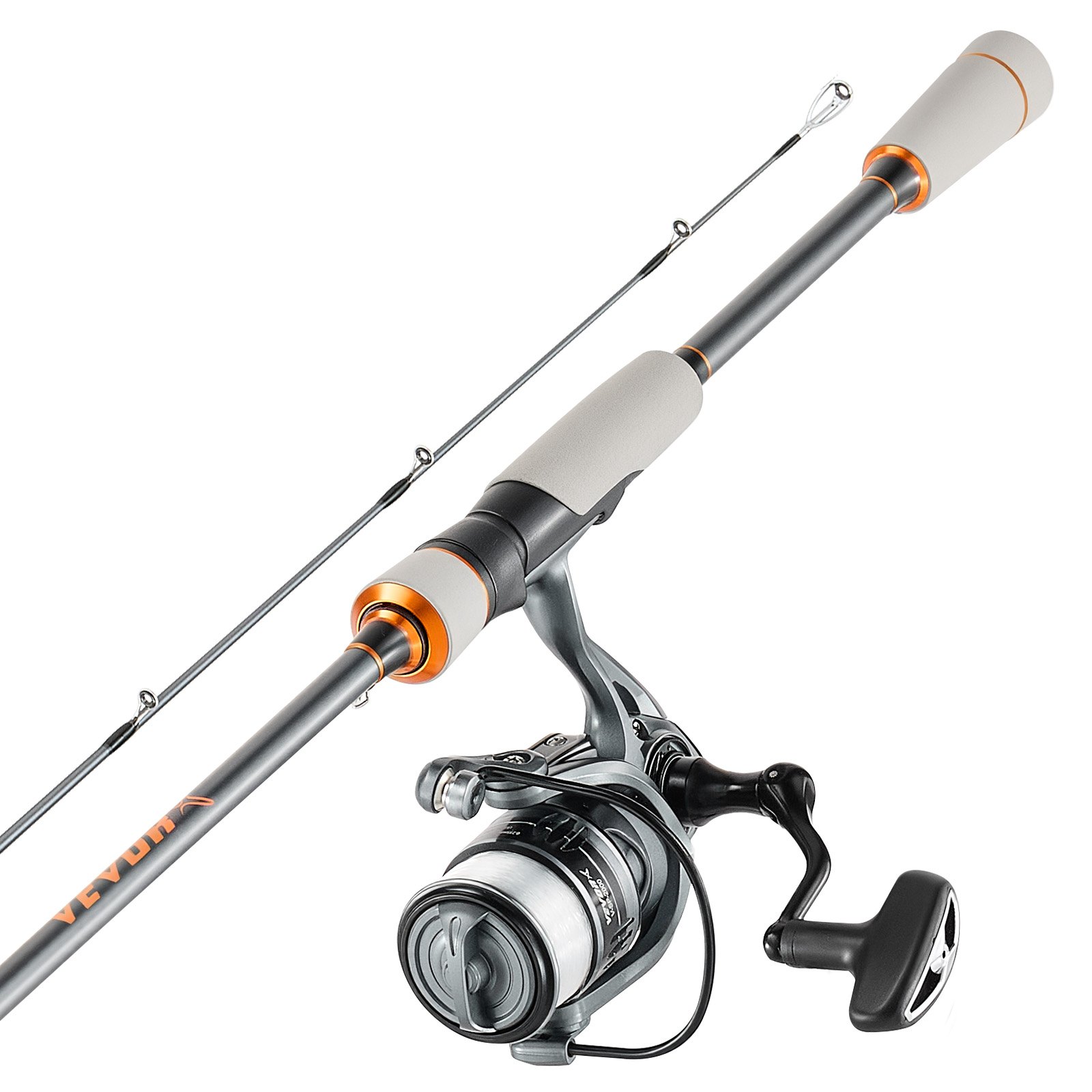 Rod and Fishing Reel Combo, IM6 Fiberglass & Carbon Fiber Spinning Rod and Reel Combo, Bass Fishing Pole with 2m Two-Piece Rods, 6+1 Ball Bearings, Stainless Steel Guides with Ceramic Rings - Image 1