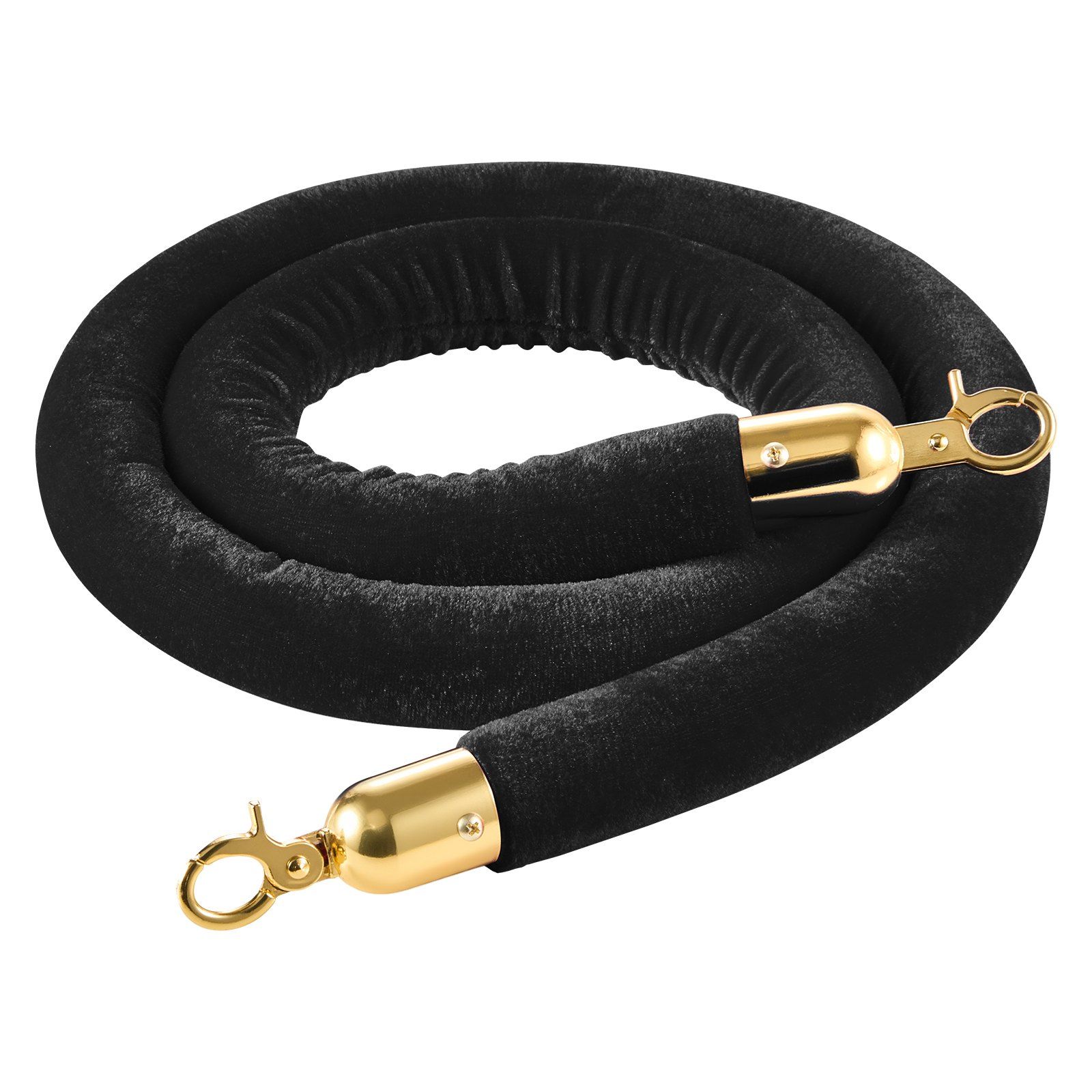 2 Pcs Black Velvet Stanchion Ropes, 1.5 m Crowd Control Stanchion Black Velvet Ropes with Gold Hooks, Post Queue Barrier Carpet Rope for Carpet Events Movie Theaters Grand Openings Hotels Party - Image 1