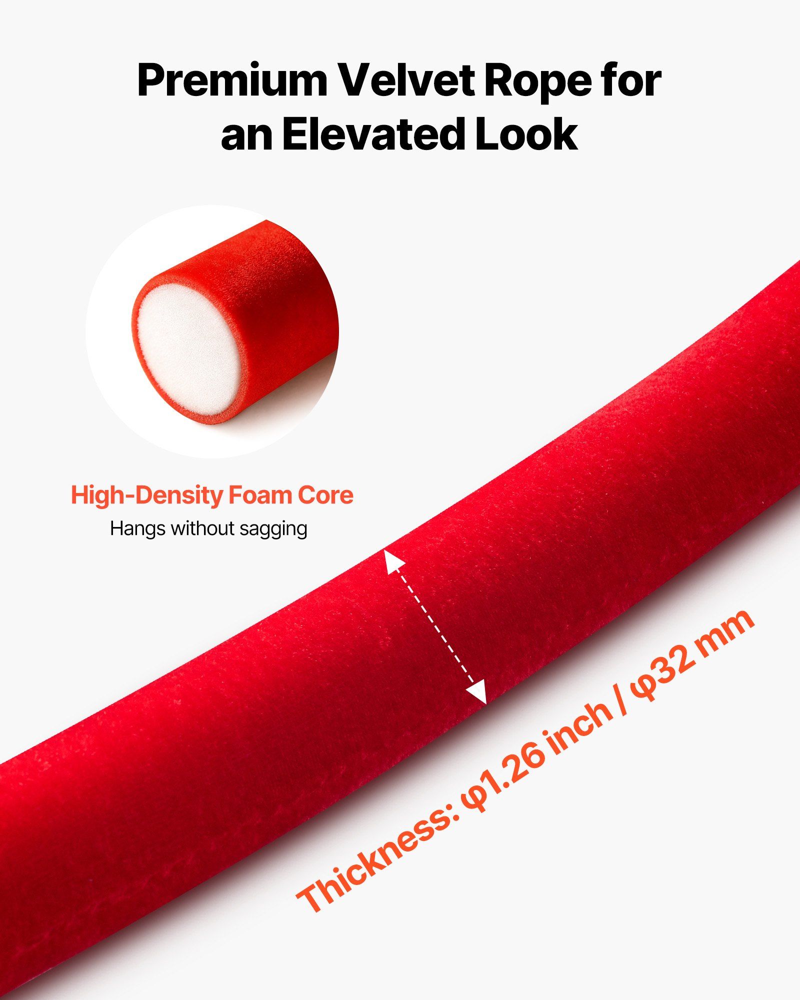 2 Pcs Red Velvet Stanchion Ropes, 1.5 m Crowd Control Stanchion Red Velvet Ropes with Silver Hooks, Post Queue Barrier Carpet Rope for Carpet Events Movie Theaters Grand Openings Hotels Party - Image 4