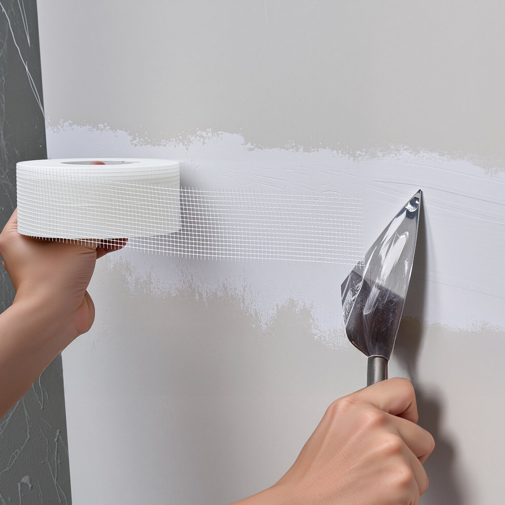 Drywall Mesh Tape, 50mm W x 45m L Self-Adhesive Fiberglass Drywall Joint Tape, 36 Rolls Dry Wall Patch for Easy Sheetrock Ceiling Crack Repair, to Achieve Smooth Even Wall Surface - Image 8