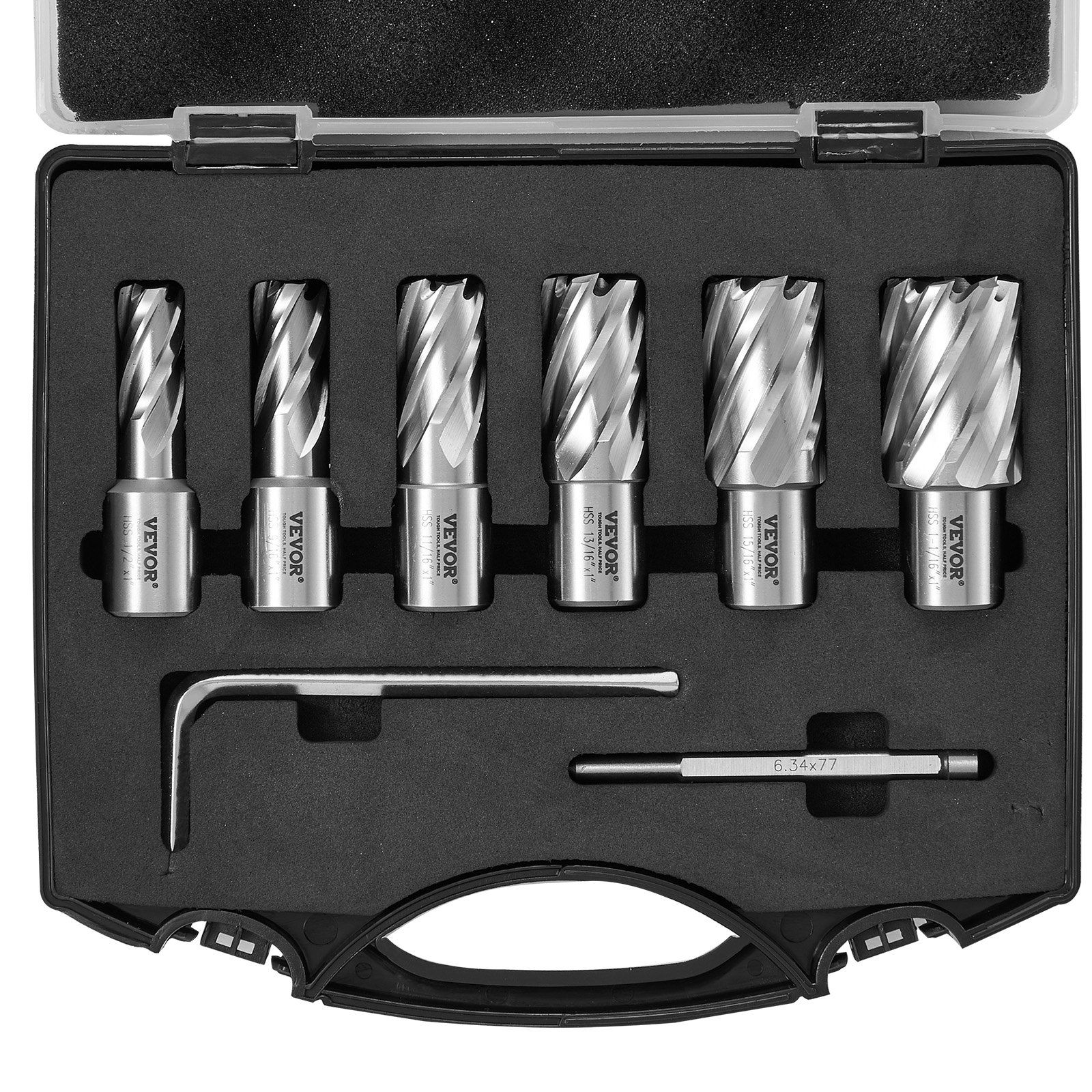 Annular Cutter Set, 6 pcs Weldon Shank Mag Drill Bits, 1