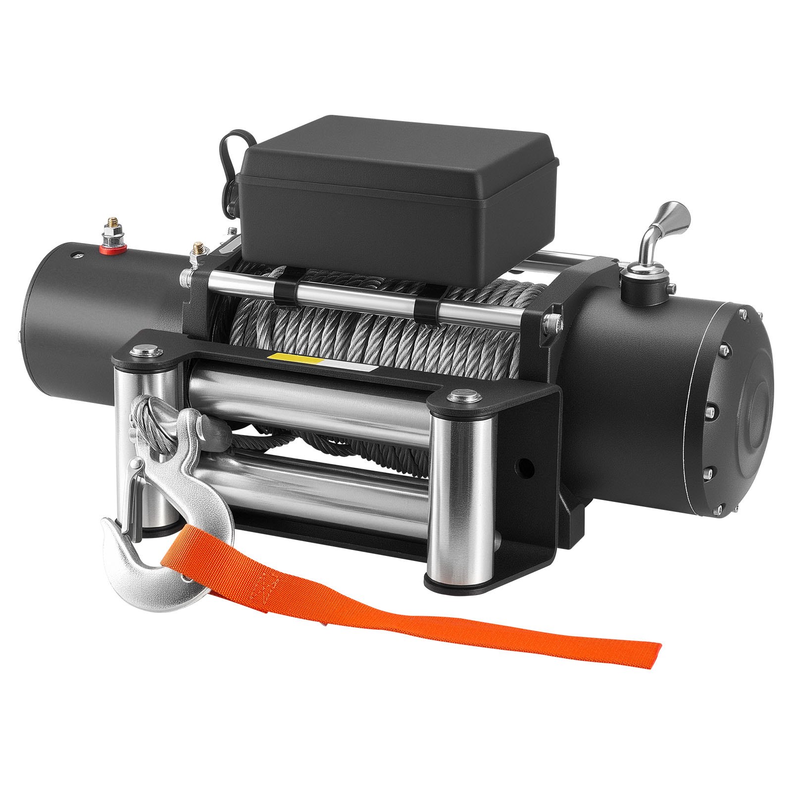 Electric Winch, 5400 kg Load Capacity, 12V DC Truck Winch with Φ9.1 mm x 24 m Steel Rope, Wireless & Wired Remote Control, IP55 Waterproof for Towing SUV Jeep Trailer Boat Off-Road Vehicle - Image 1