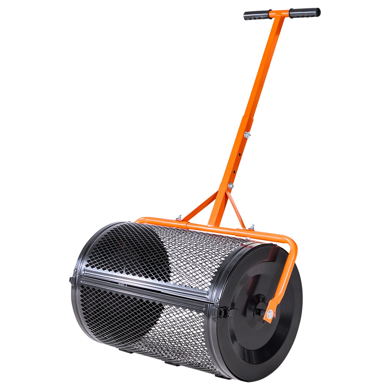 Compost Spreader, 24 in Wide Peat Moss Spreader with T Shaped Handle, 3 Heights Adjustable, Powder-Coated Steel Garden Peat Moss Roller, Heavy Duty Grass Seed Spreaders for Planting Seeding - Image 1