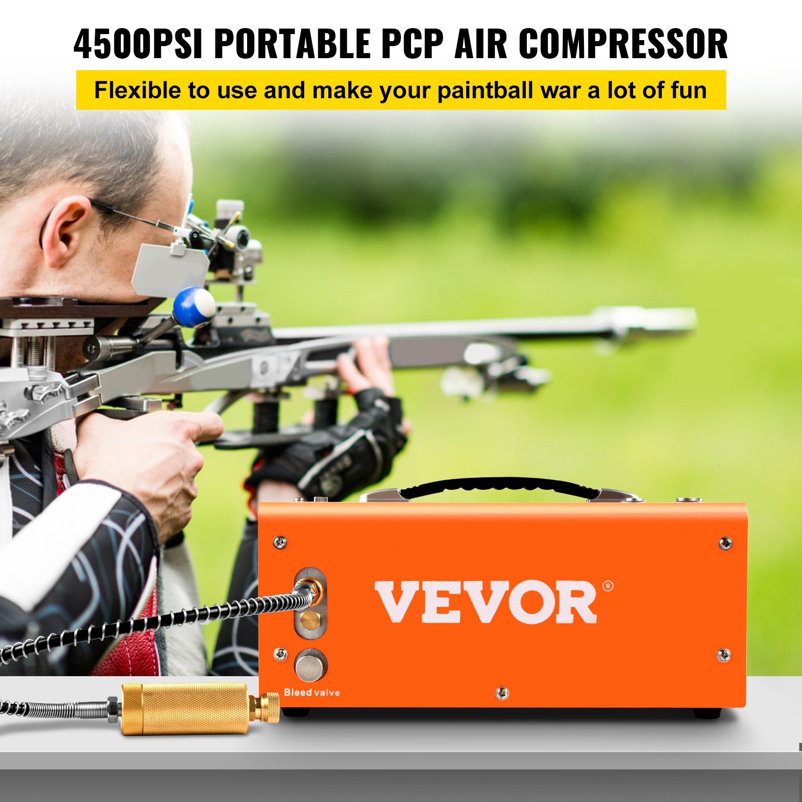 PCP Air Compressor Pump 12V 4500PSI Auto High Pressure Scuba Airgun Pump - Image 2