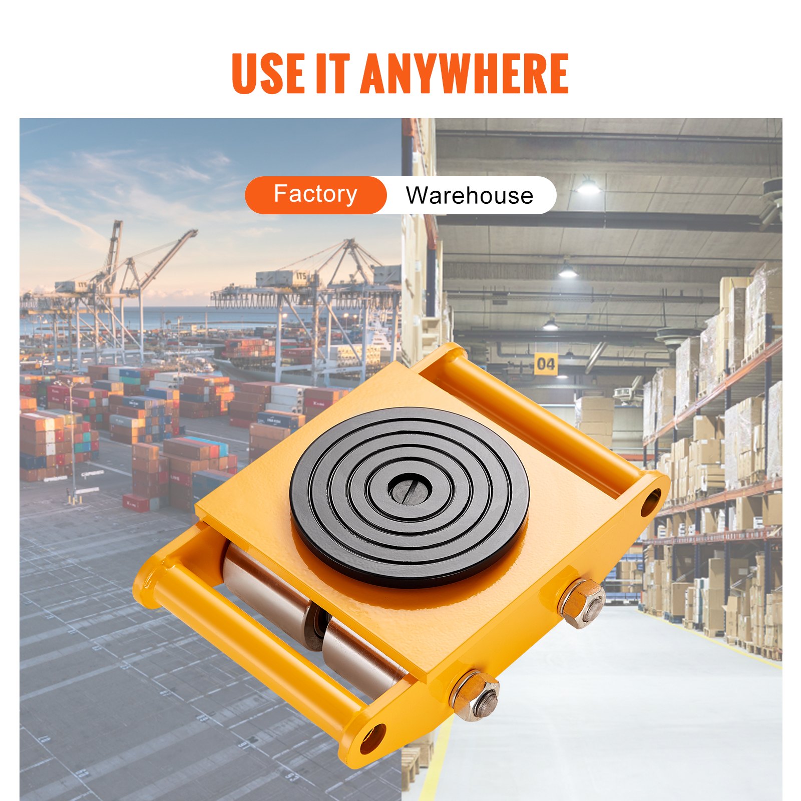 4PCS Machinery Skate Dolly Mover Skate 26455LBS/12T 4 Carbon Steel Wheels - Image 6