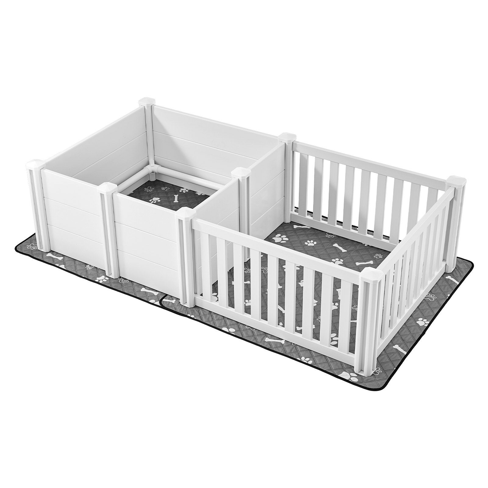 Dog Whelping Box, 1.86x0.97x0.5 m, Plastic Dog Whelping Pen with Adjustable Height Door, Puppy Playpen with Waterproof Pee Pad, Easy to Clean, Durable Indoor Pet Birth Kit for Medium Sized Dogs - Image 1
