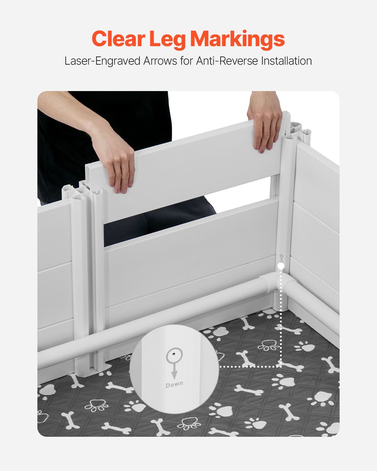 Dog Whelping Box, 1.86x0.97x0.5 m, Plastic Dog Whelping Pen with Adjustable Height Door, Puppy Playpen with Waterproof Pee Pad, Easy to Clean, Durable Indoor Pet Birth Kit for Medium Sized Dogs - Image 6