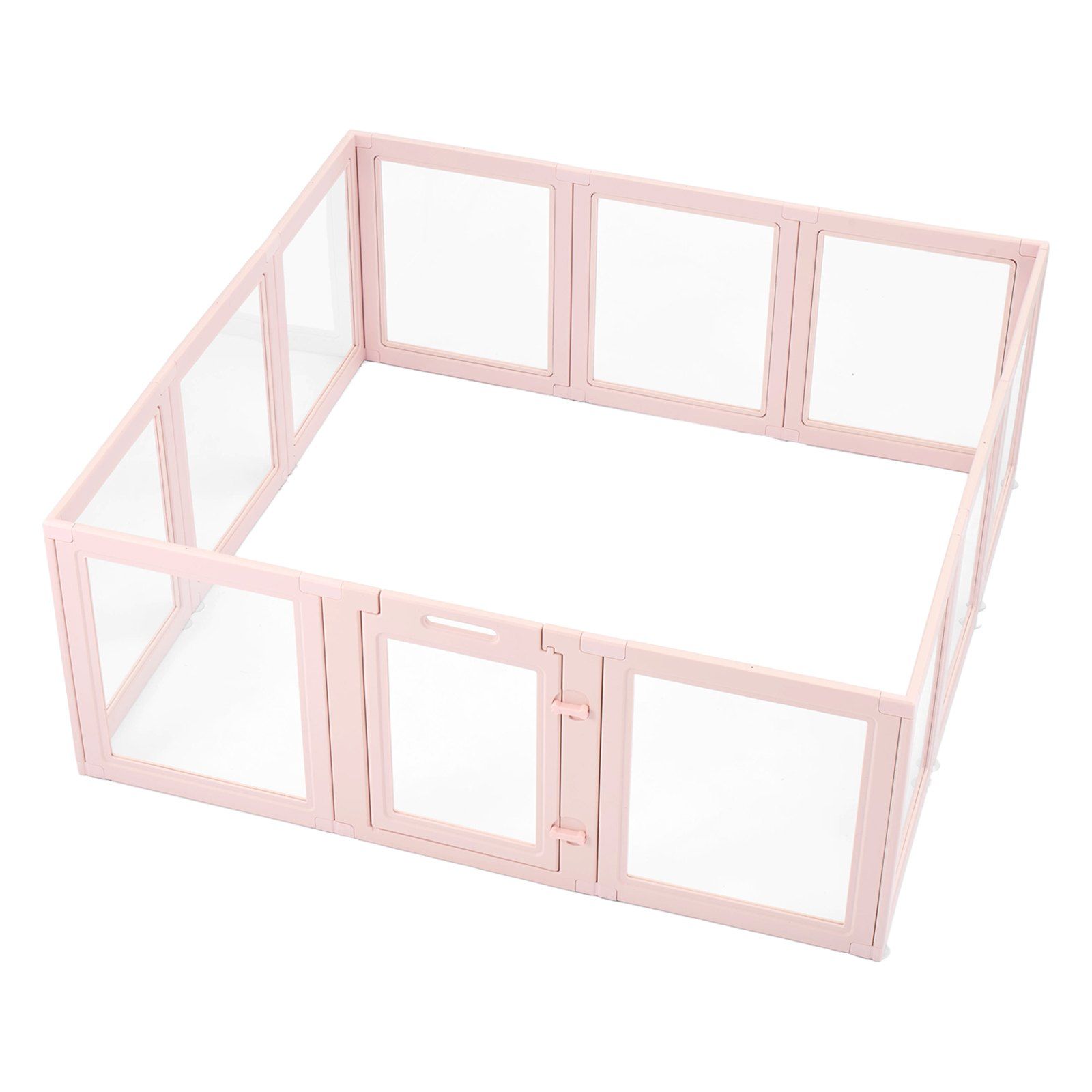 Dog Whelping Box, 1.54x1.5x0.6 m, Transparent Plastic Dog Whelping Pen for Large Sized Dogs, Waterproof Puppy Playpen with Windows & Door Lock, Easy to Clean, Durable Indoor Pet Dogs Cats Birth Kit - Image 1