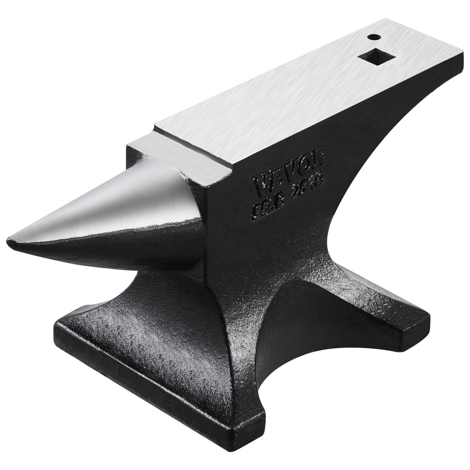Single Horn Anvil, 55lbs Cast Steel Anvil, High Hardness Rugged Round Horn Anvil for Blacksmiths, with Large Countertop and Stable Base, Metal Working Tool for Metal Bending, Shaping, Twisting - Image 1