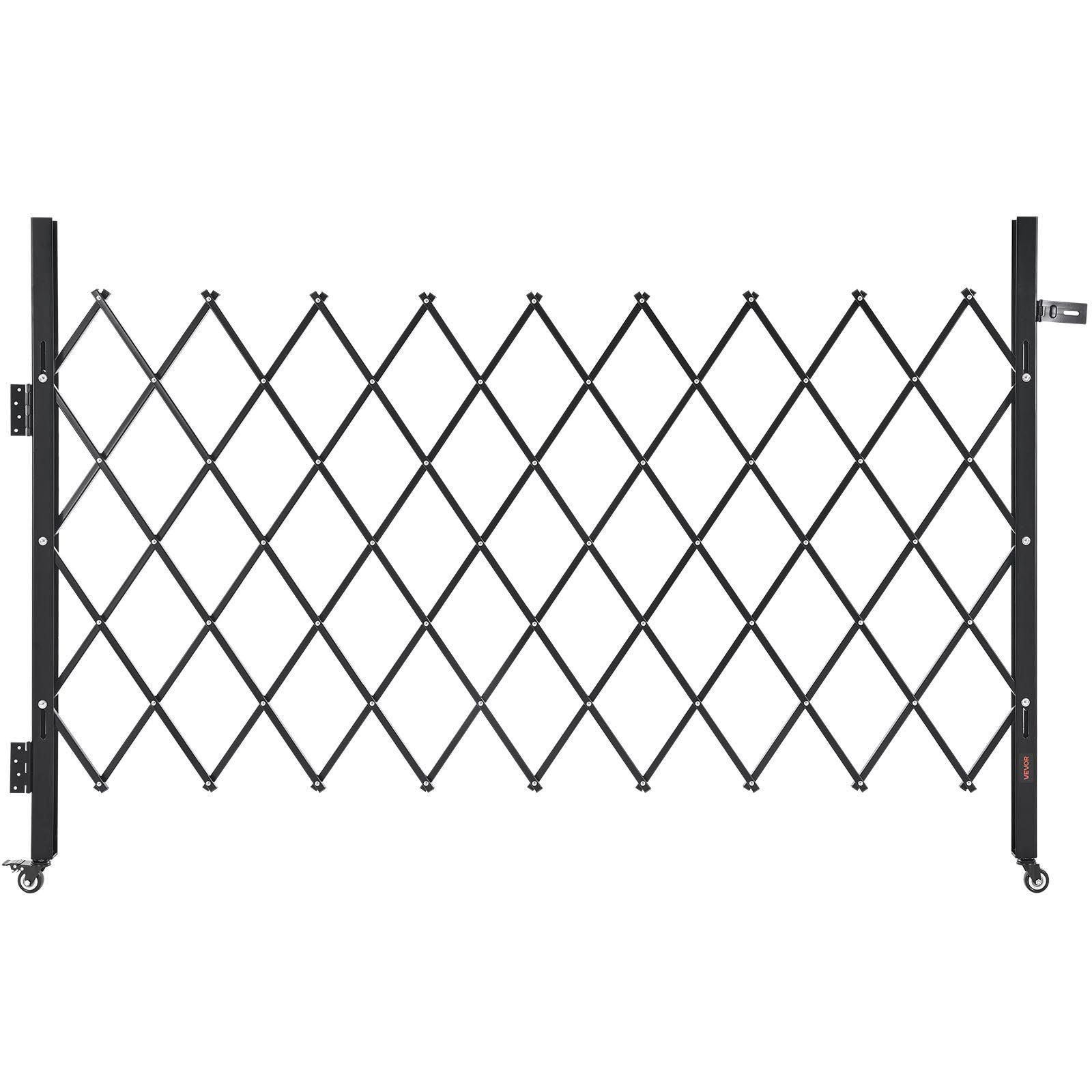 Single Folding Security Gate, Lockable Scissor Gate with 360 degree Swivel Casters, Outdoor Barricade Steel Retractable Gates, for Entry Security, Garage, Warehouse & Pool, 1900 x 1310 mm (W x H) - Image 1