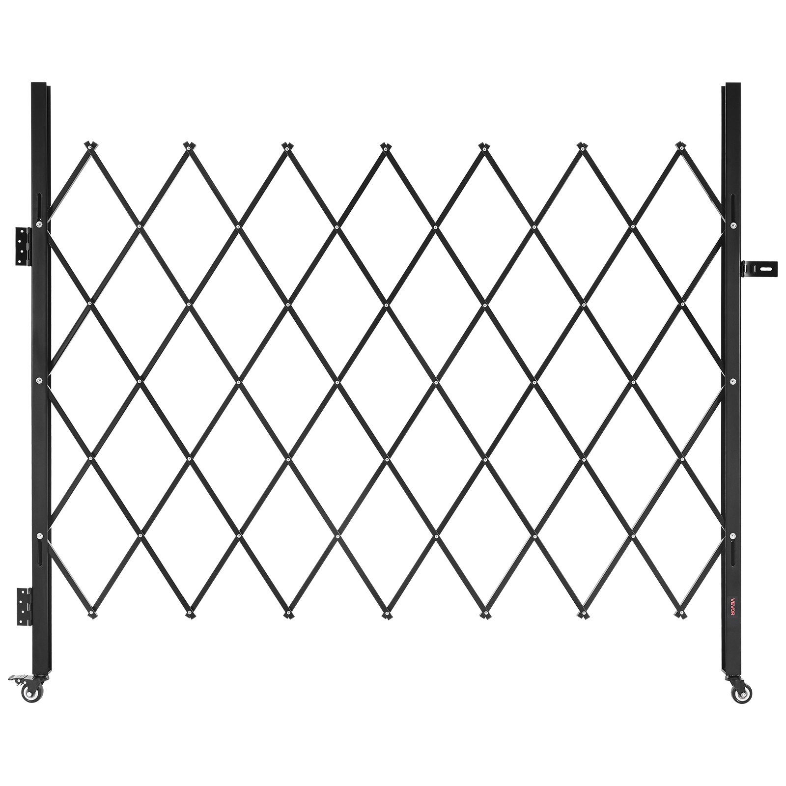 Single Folding Security Gate, Lockable Scissor Gate with 360 degree Swivel Casters, Outdoor Barricade Steel Retractable Gates, for Entry Security, Garage, Warehouse & Pool, 1800 x 1610 mm (W x H) - Image 1