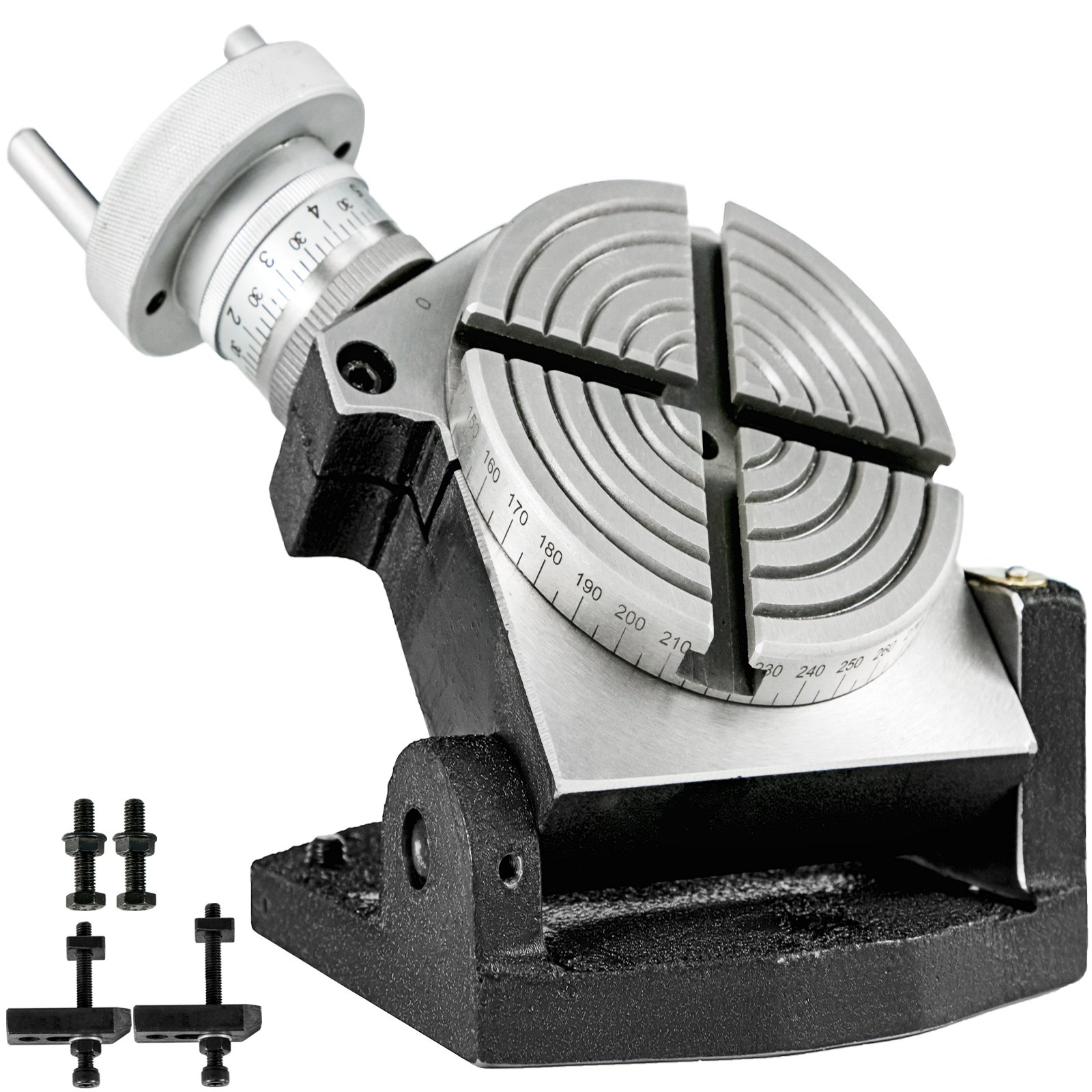 Rotary Table 4 INCH/100 MM Horizontal Vertical Rotary Table 4-Slot Rotary Table for Milling Machine MT-2 Rotary Table for Milling 360 Degrees Precision Rotary Table for Milling Drilling Vise - Image 1