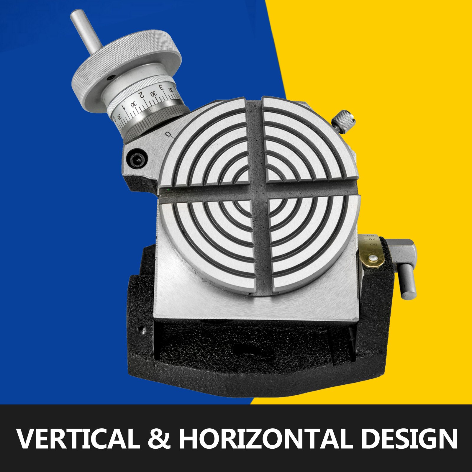 Rotary Table 4 INCH/100 MM Horizontal Vertical Rotary Table 4-Slot Rotary Table for Milling Machine MT-2 Rotary Table for Milling 360 Degrees Precision Rotary Table for Milling Drilling Vise - Image 2