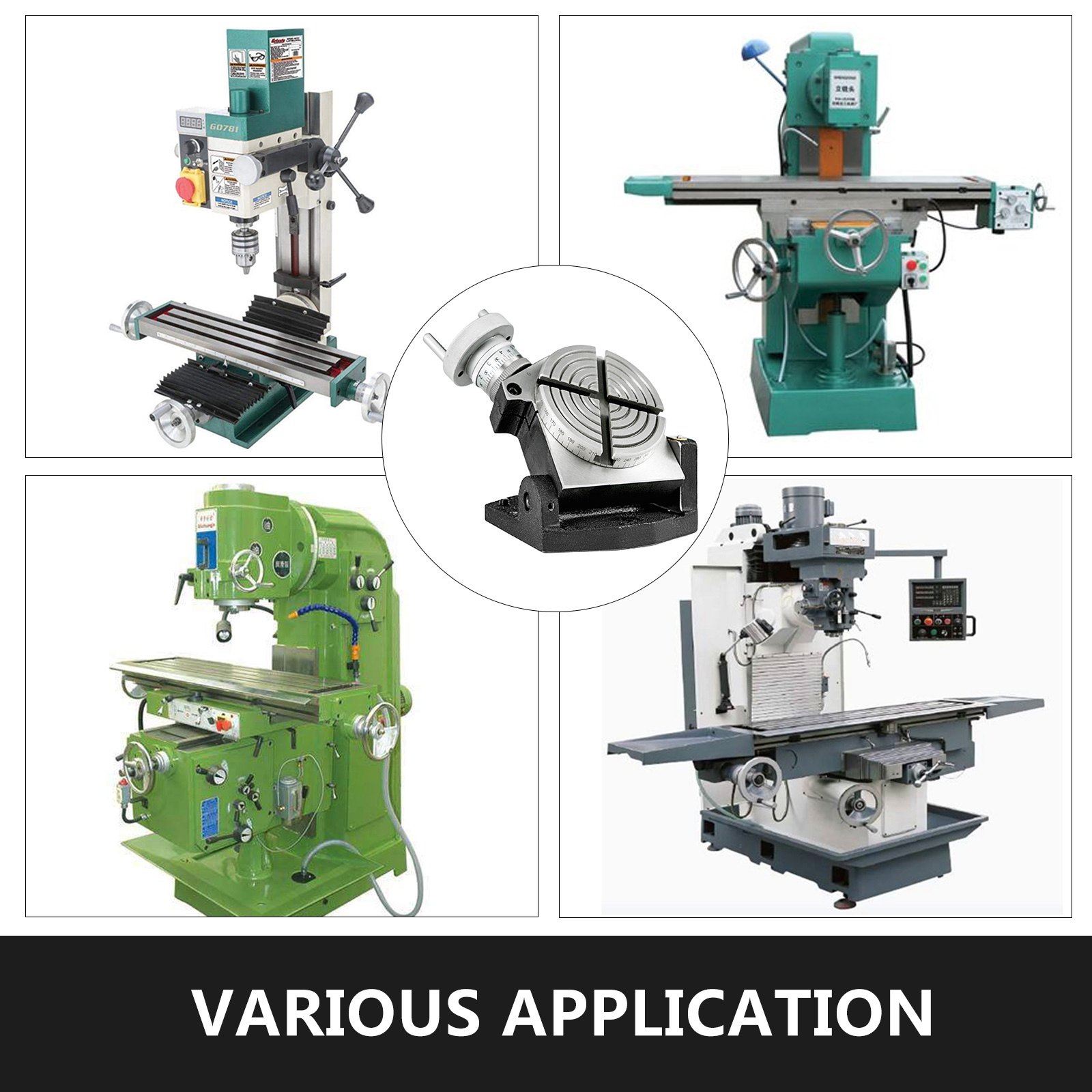 Rotary Table 4 INCH/100 MM Horizontal Vertical Rotary Table 4-Slot Rotary Table for Milling Machine MT-2 Rotary Table for Milling 360 Degrees Precision Rotary Table for Milling Drilling Vise - Image 7
