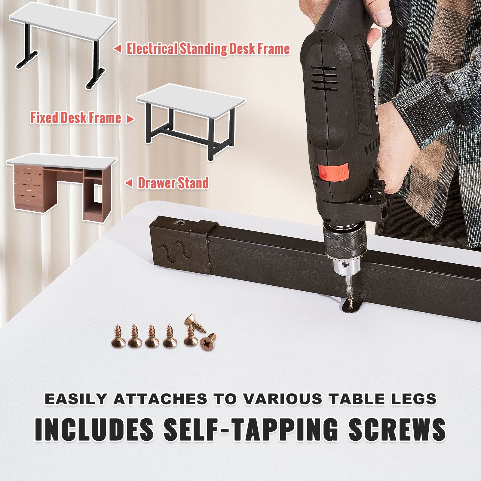 Table Top, 1397 x 711 x 25 mm, 100 kg Load Capacity, Universal One-Piece Particle Board Desktop for Height Adjustable Electric Standing Desk Frame, Rectangular Countertop for Home & Office Desk - Image 4
